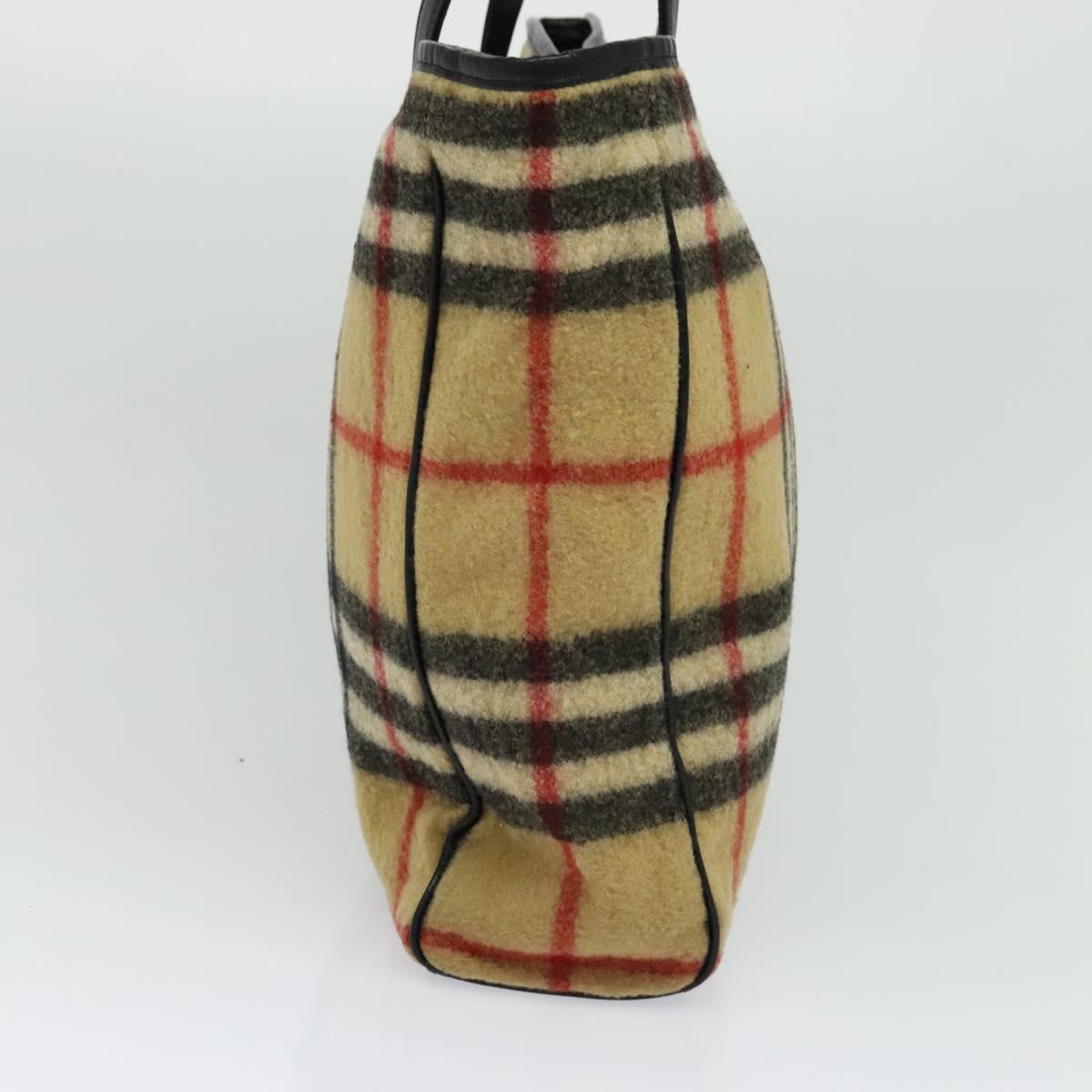 Burberry Nova Check Beige Wool Tote Bag ( )