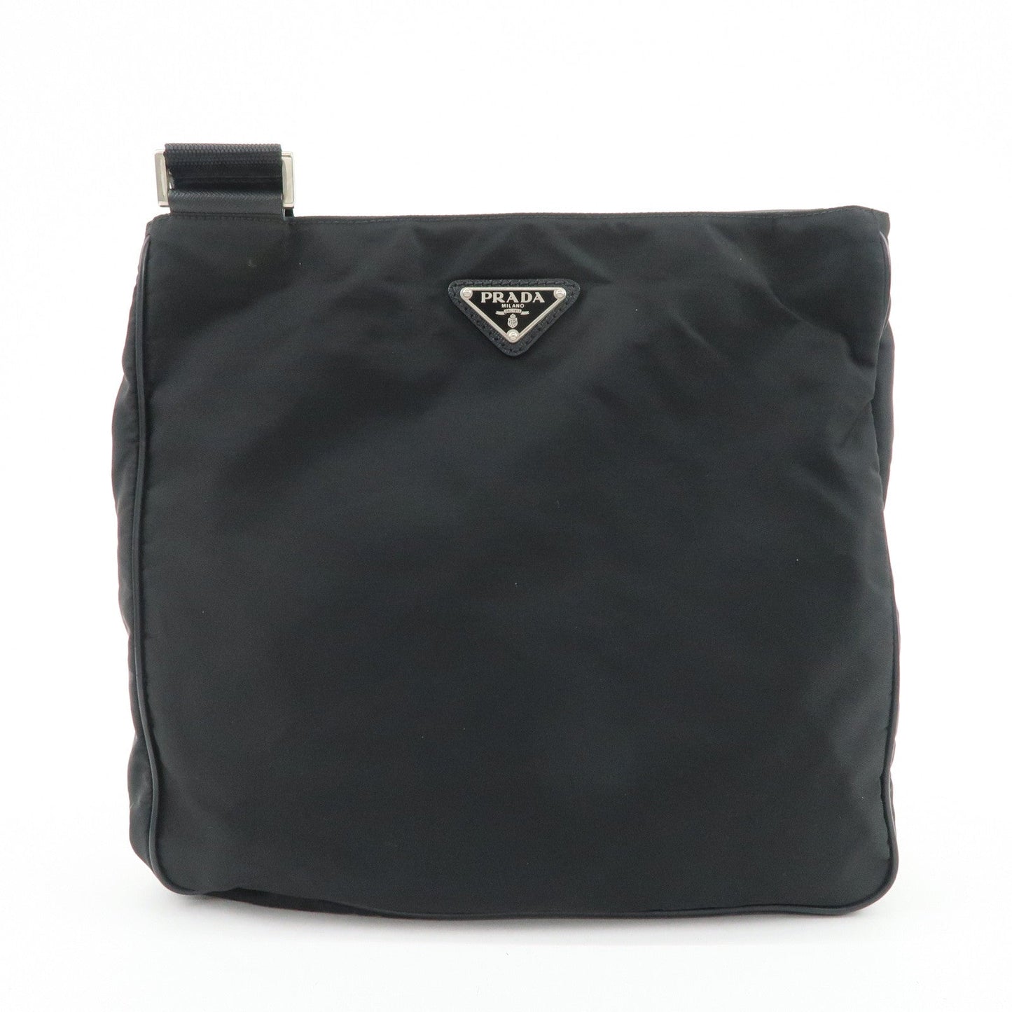 PRADA Nylon Saffiano Leather Shoulder Crossbody Bag Black VA0269
