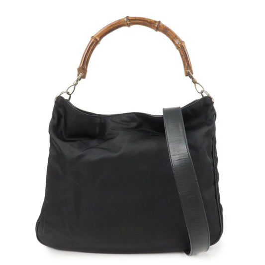 GUCCI Bamboo Nylon 2Way Bag Hand Bag Shoulder Bag 001.2404