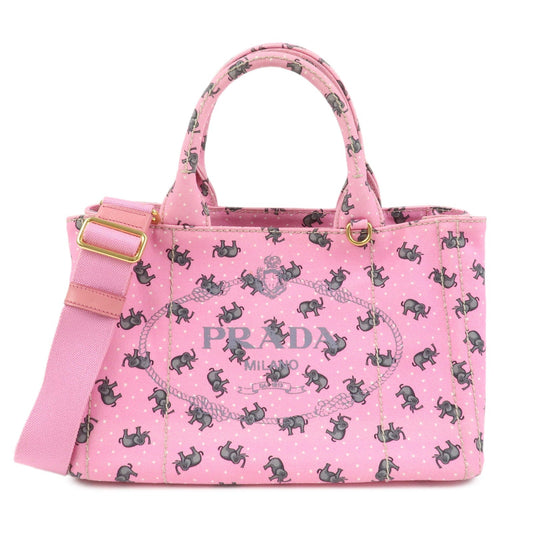 PRADA Canapa Mini Canvas Elephant 2Way Bag Shoulder Bag 1BG439