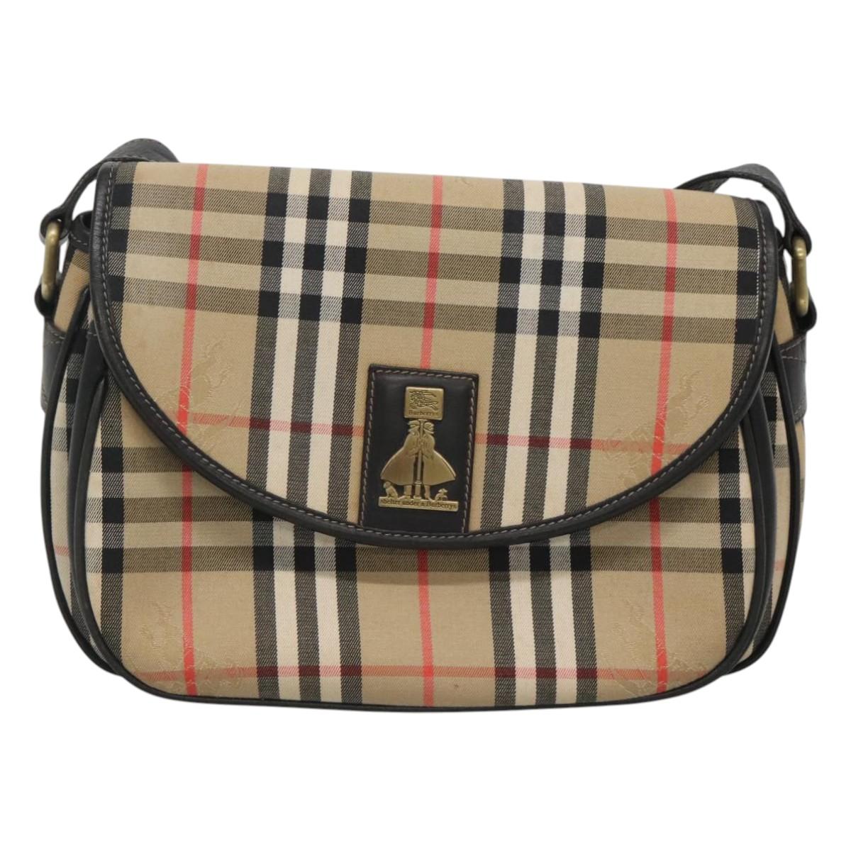 Burberry Nova Check Beige Canvas Shoulder Bag ( )