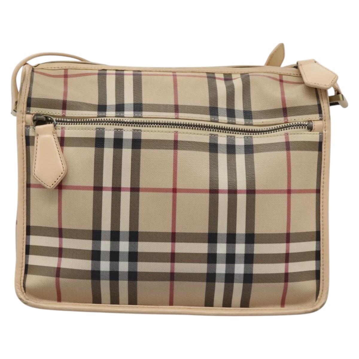 Burberry Nova Check Beige Canvas Shoulder Bag ( )