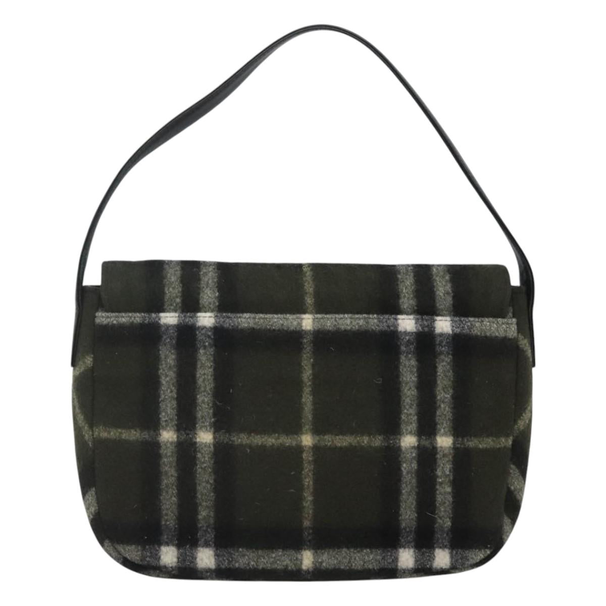 Burberry Nova Check Khaki Wool Shoulder Bag ( )