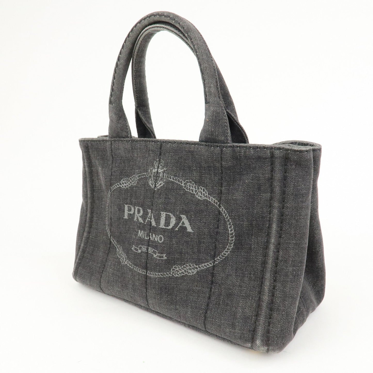 PRADA Logo Canapa Mini Canvas 2Way Bag Hand Bag 1BG439