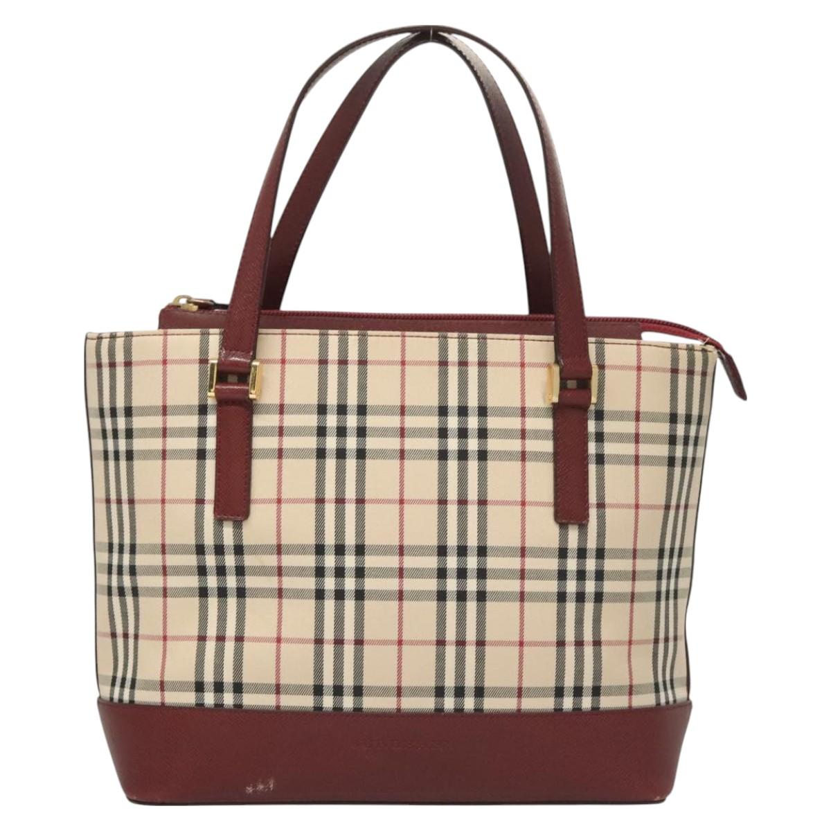 Burberry Nova Check Beige Canvas Tote Bag ( )