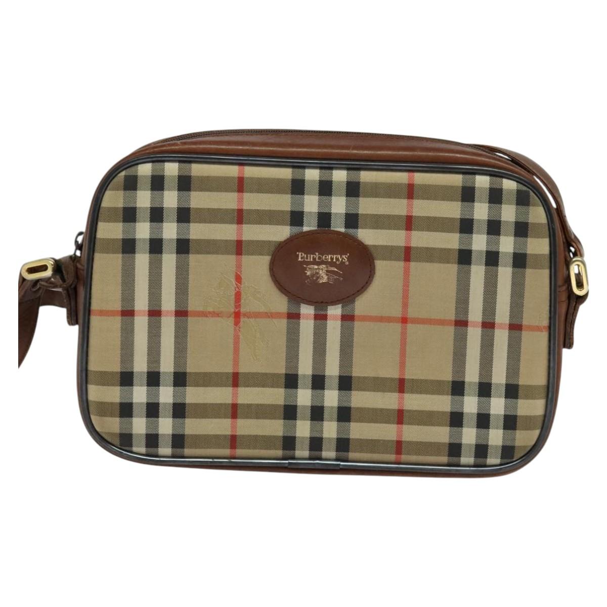 Burberry Nova Check Beige Canvas Shoulder Bag ( )