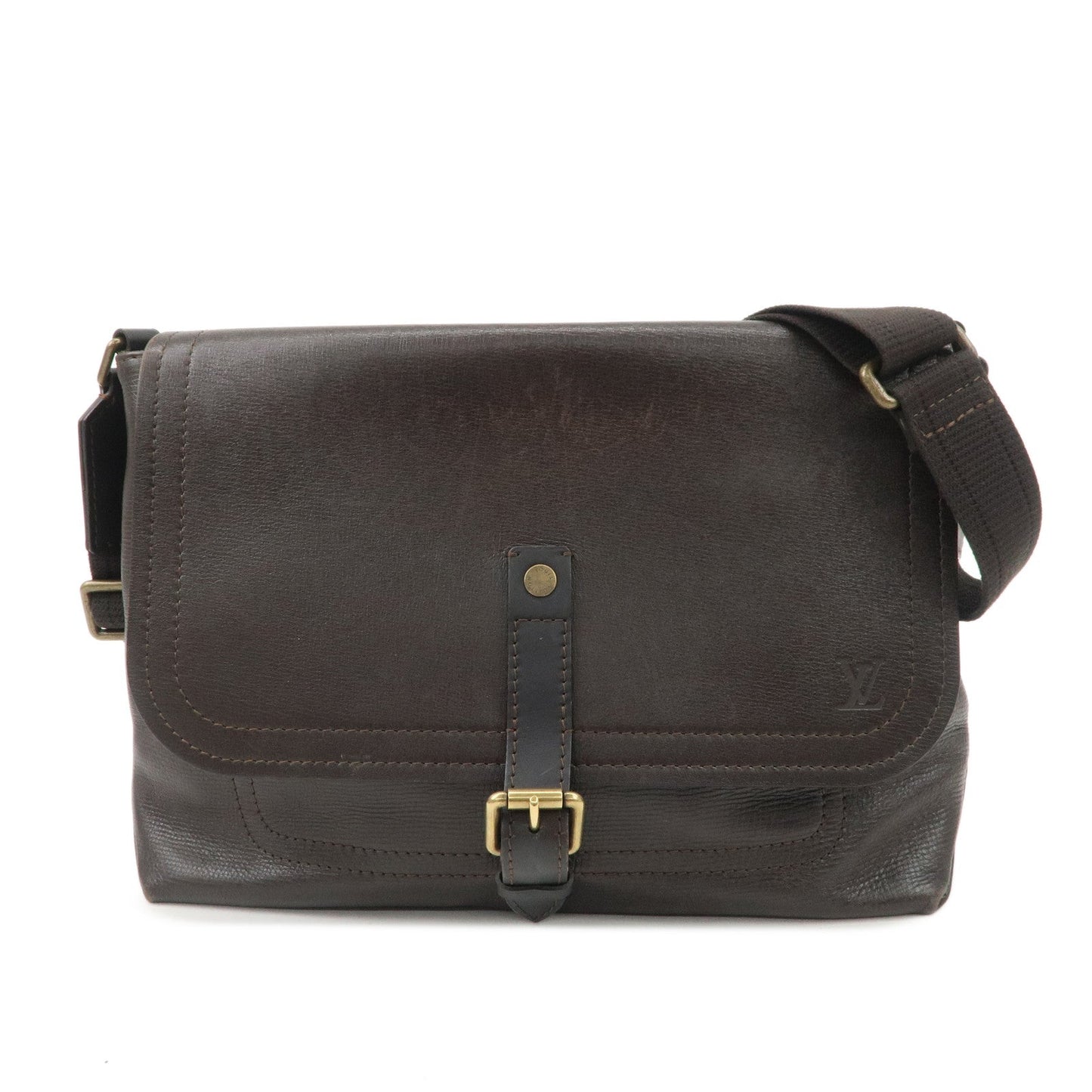 Louis Vuitton Utah Leather Ohama Style Shoulder Bag Cafe M92994