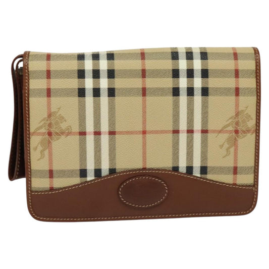 Burberry Nova Check Beige Canvas Clutch Bag ( )