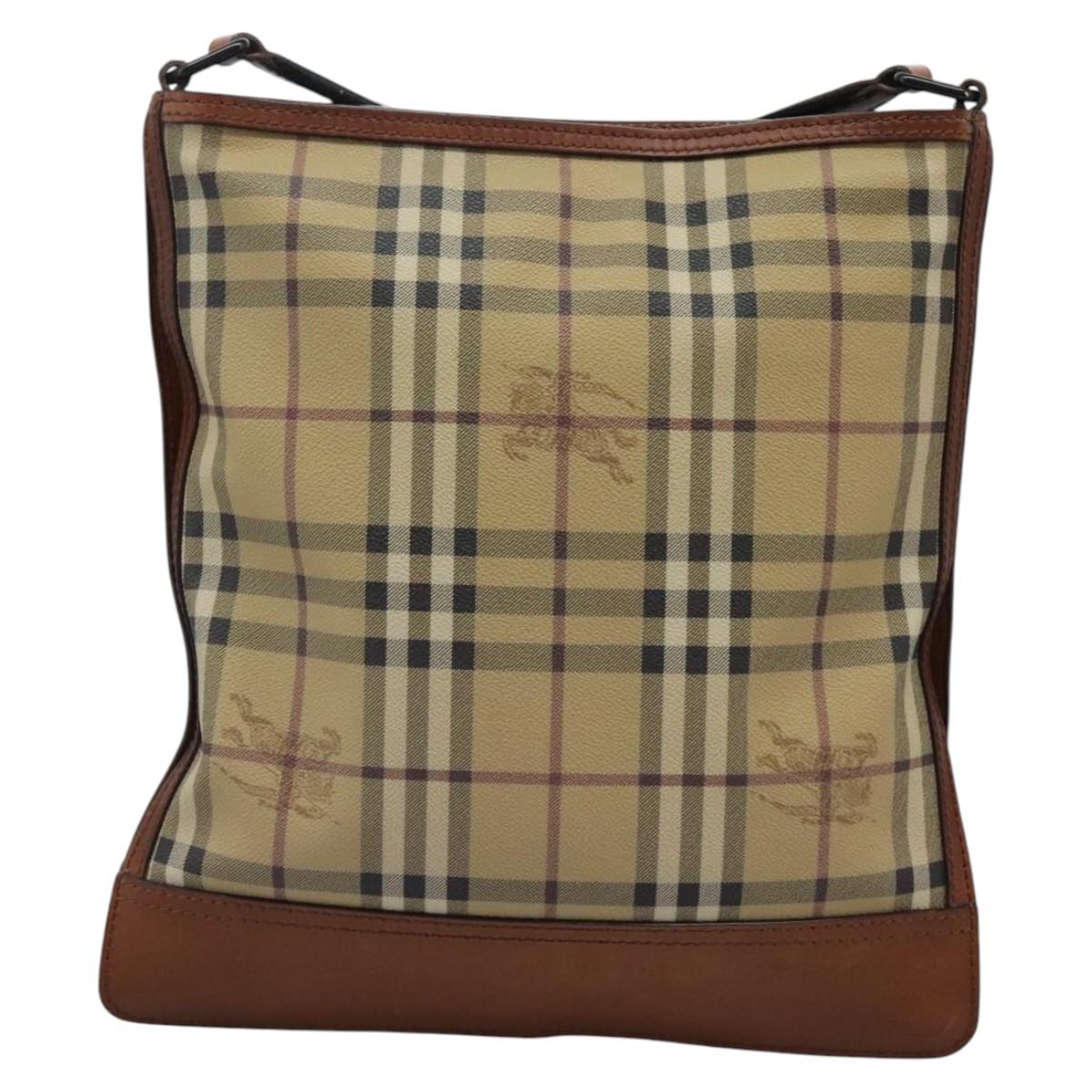 Burberry Haymarket Beige Canvas Shoulder Bag ( )