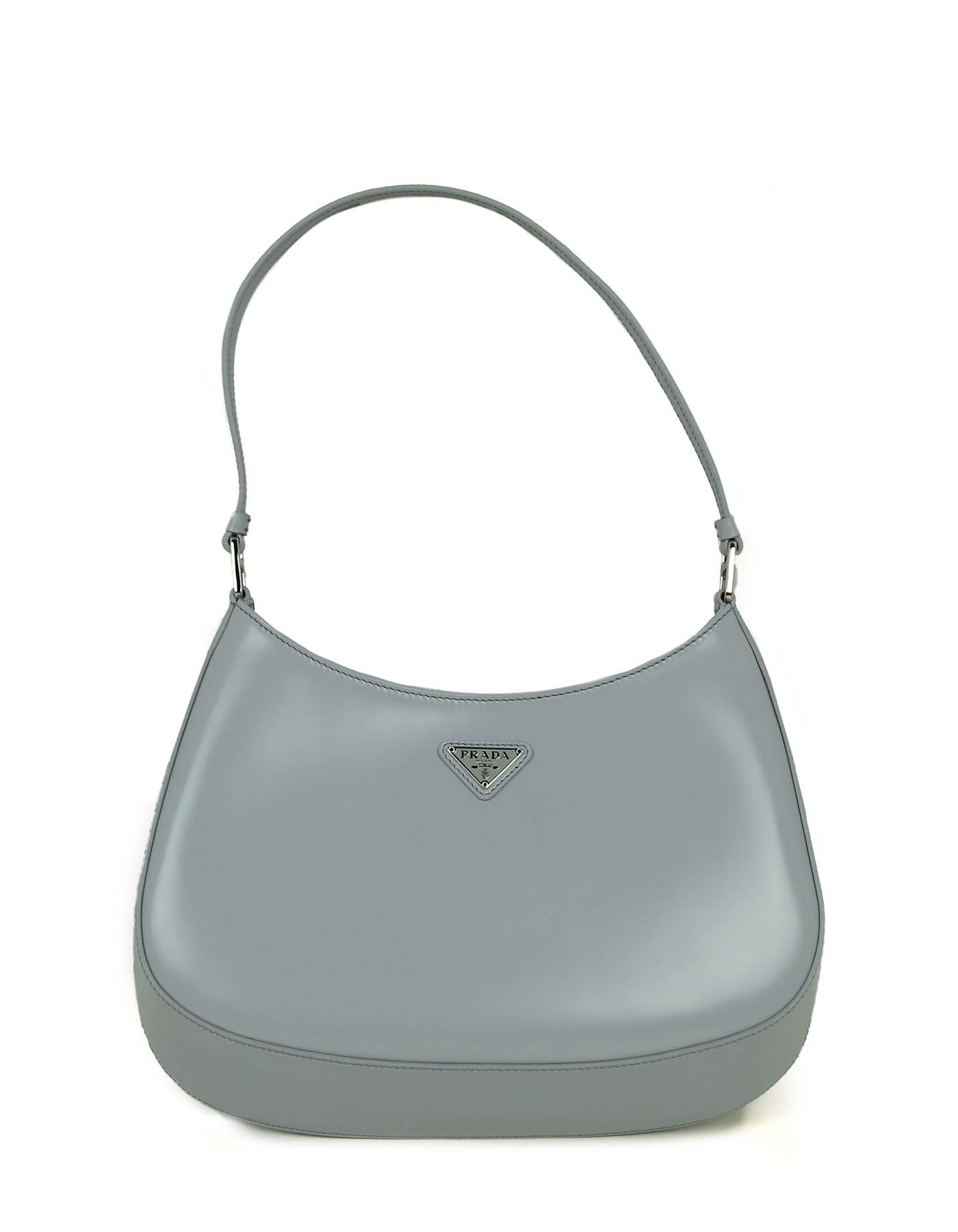 Prada 2021 Cornflower Blue Brushed Calfskin Cleo Shoulder Bag