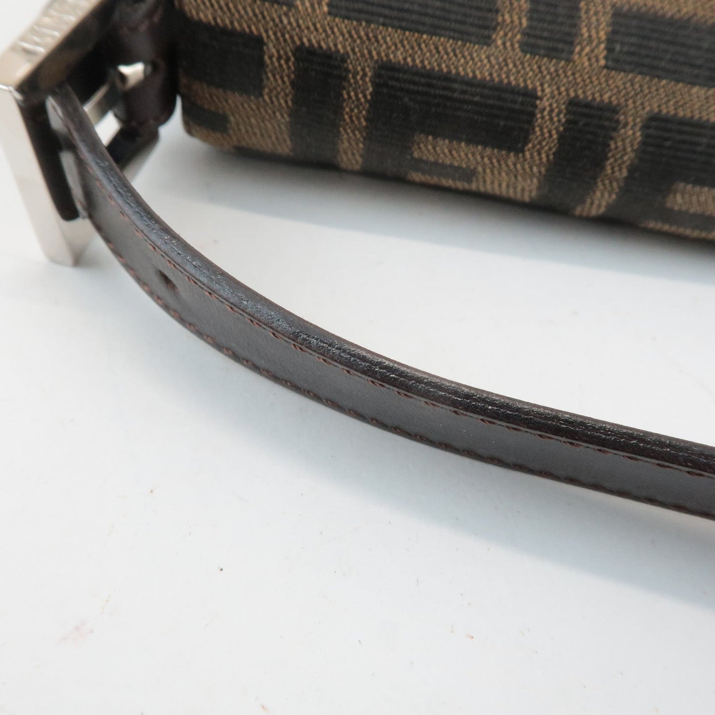 FENDI Zucca Mamma Baguette Canvas Shoulder Bag 26424 Brown Black