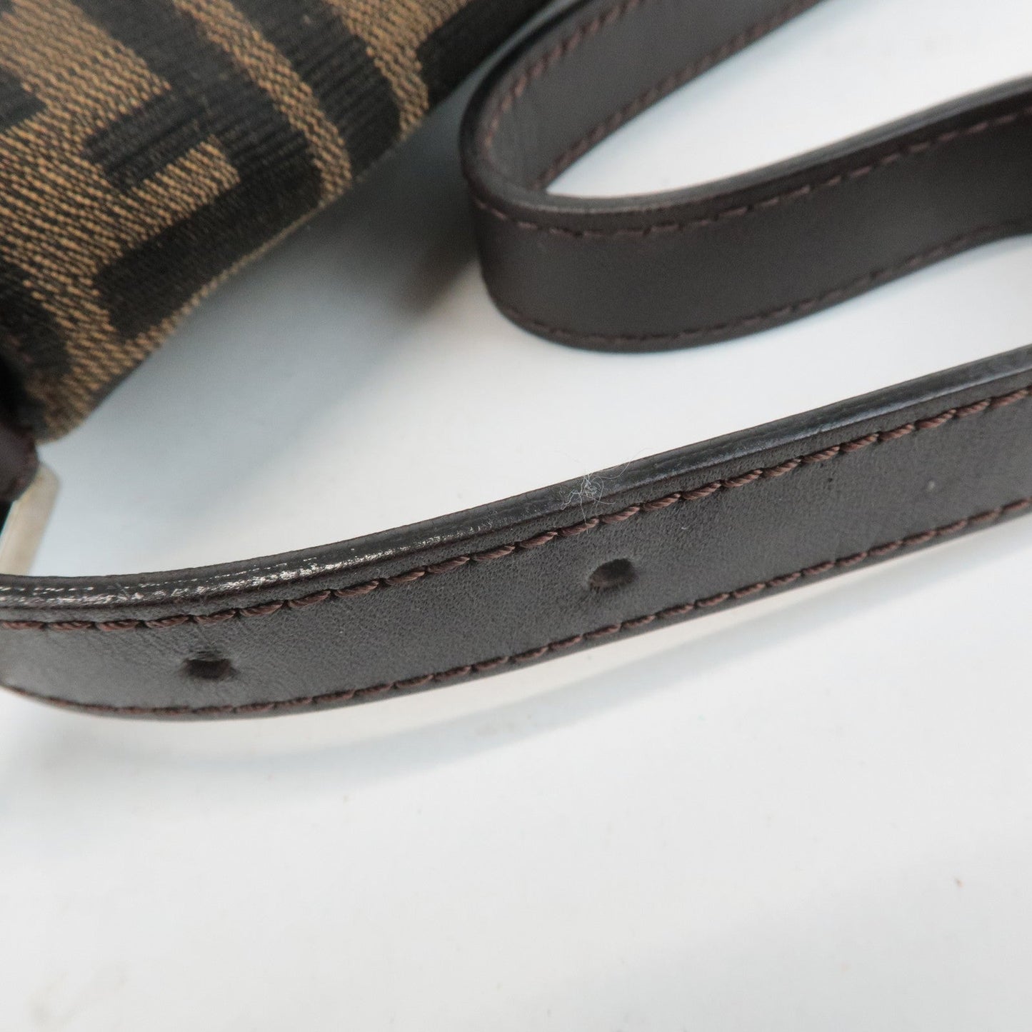 FENDI Zucca Mamma Baguette Canvas Shoulder Bag 26424 Brown Black