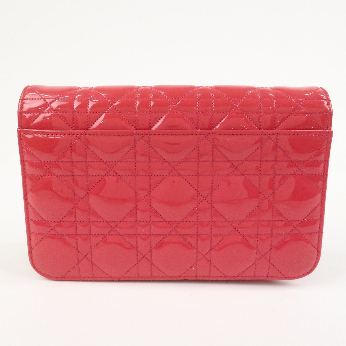 Christian Dior Cannage New Lock Patent Leather Chain Shoulder Bag