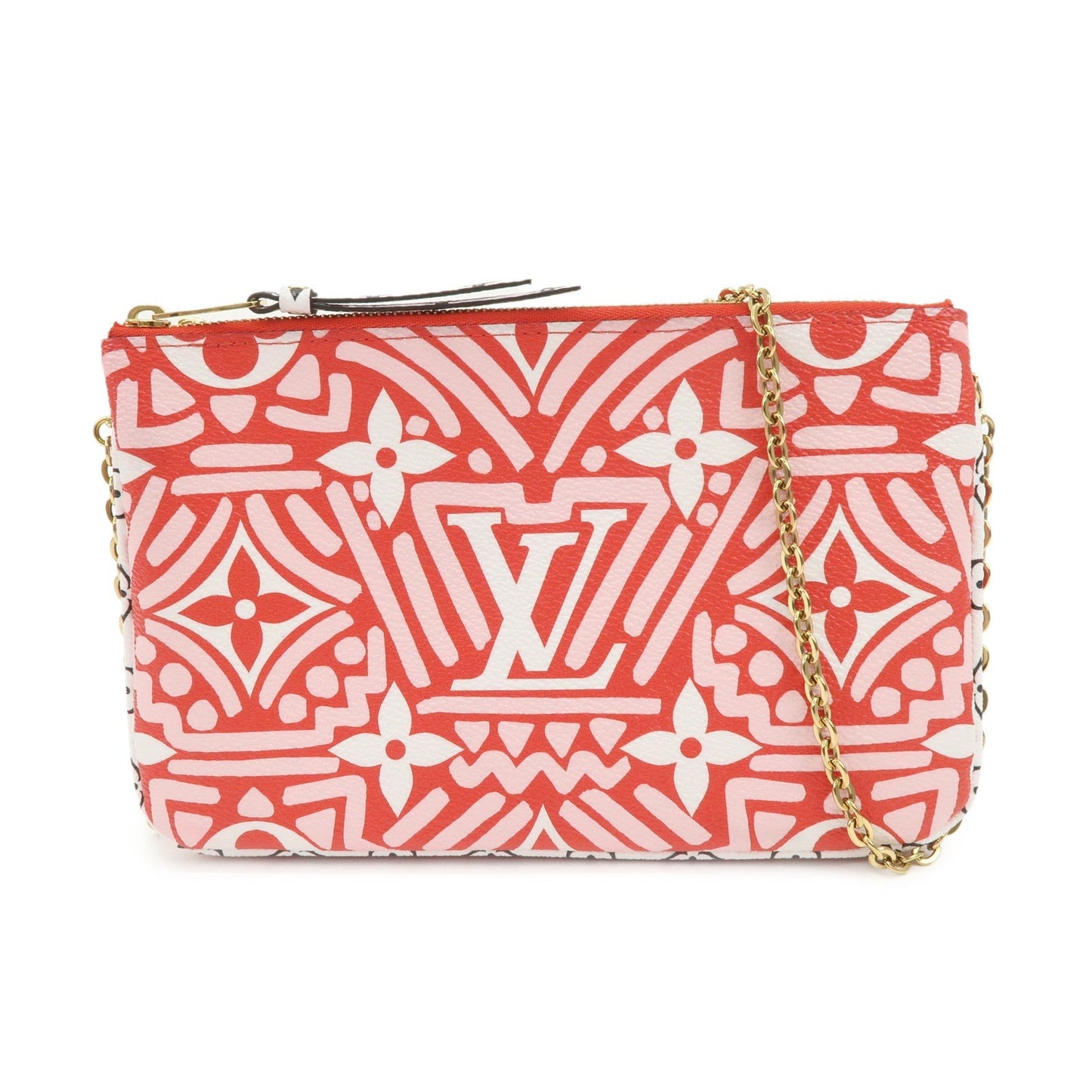Louis Vuitton Monogram LV Crafty Pochette Double Zip Bag Red M69488