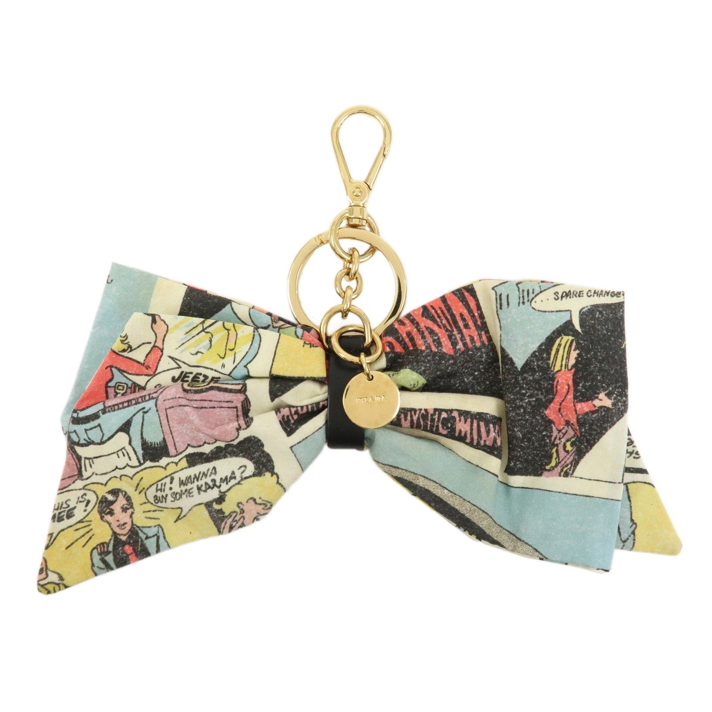 PRADA American Comic Ribbon Bag Charm Key Chain 1TT085