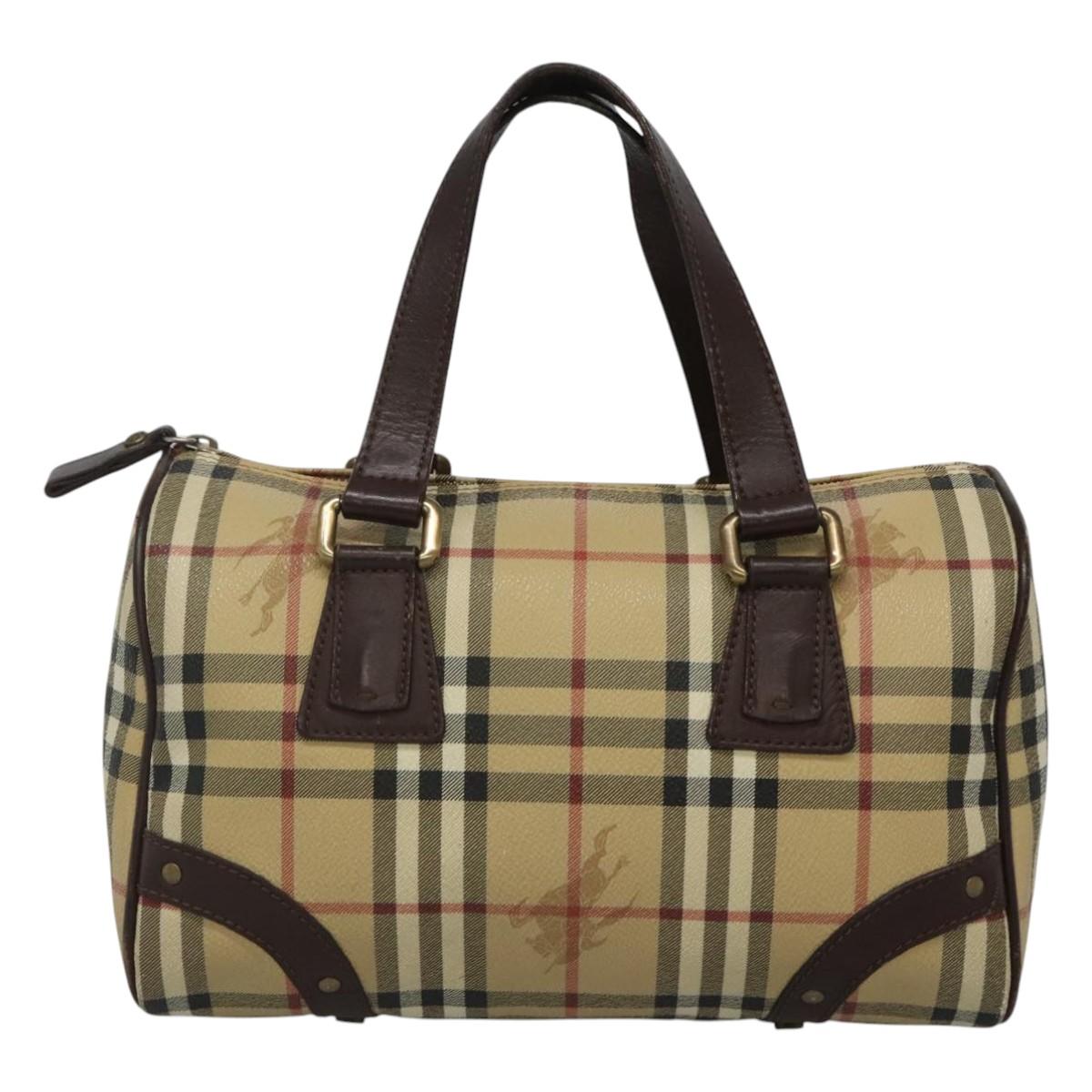 Burberry Haymarket Beige Canvas Handbag ( )