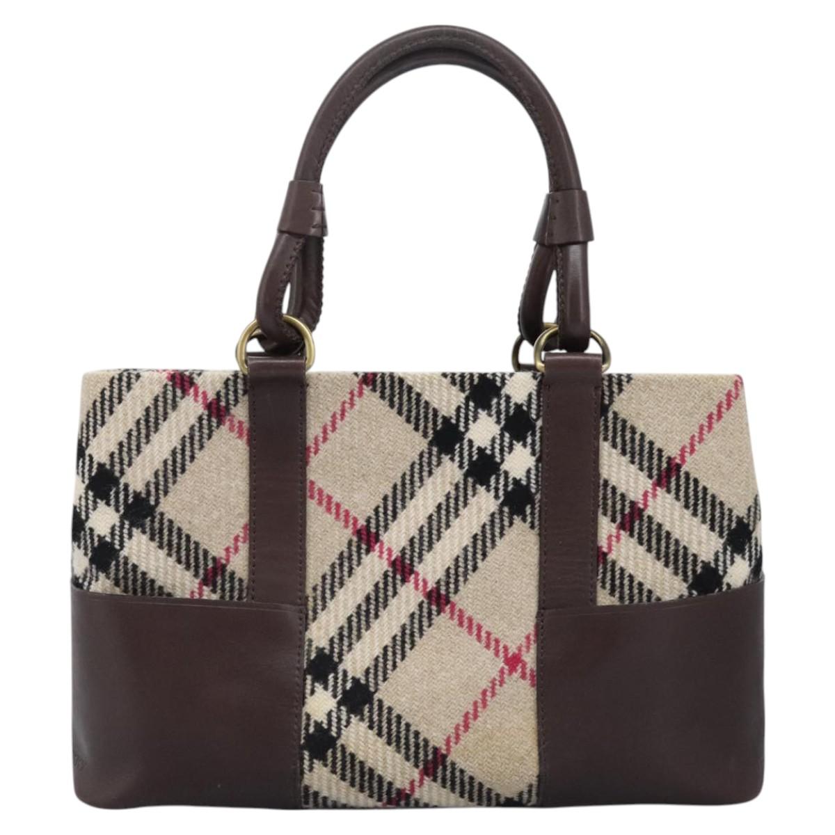 Burberry Nova Check Beige Wool Handbag ( )