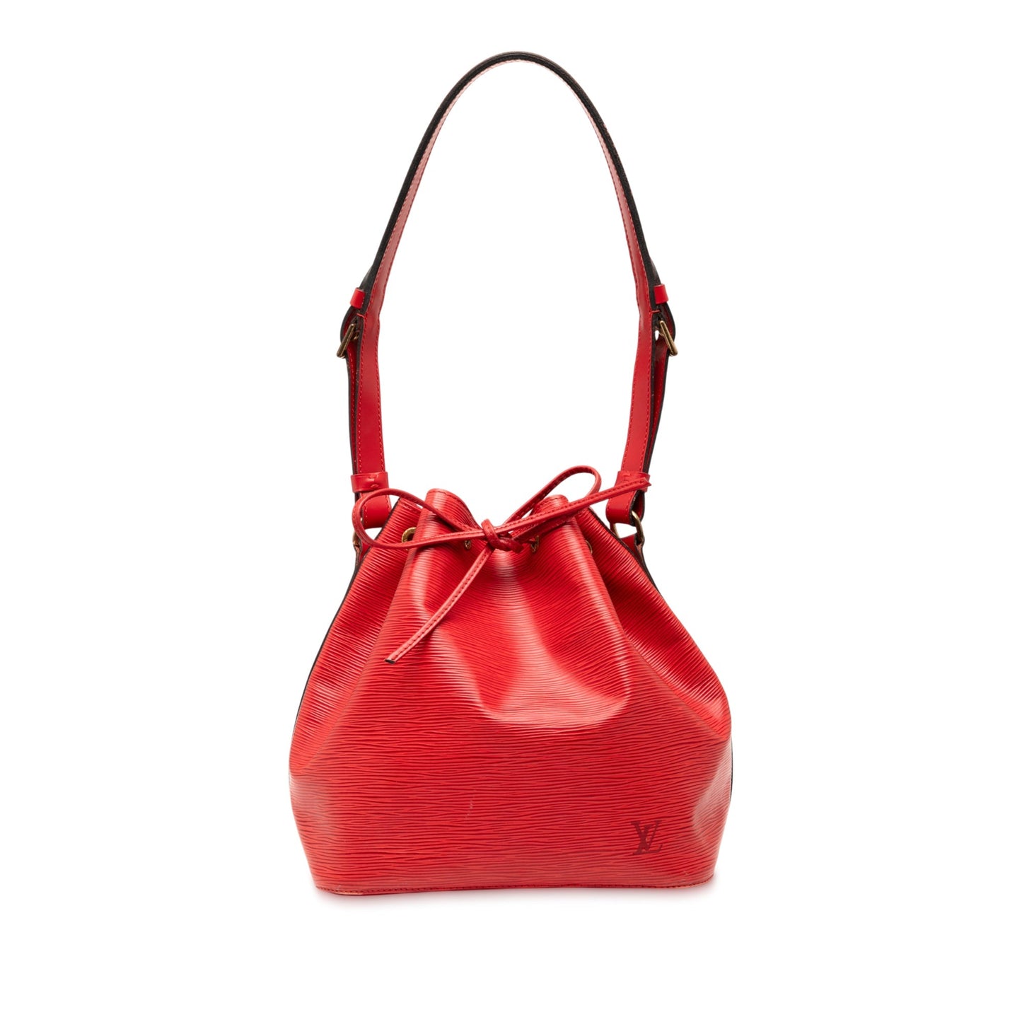 Red Louis Vuitton Epi Petit Noe Bucket Bag