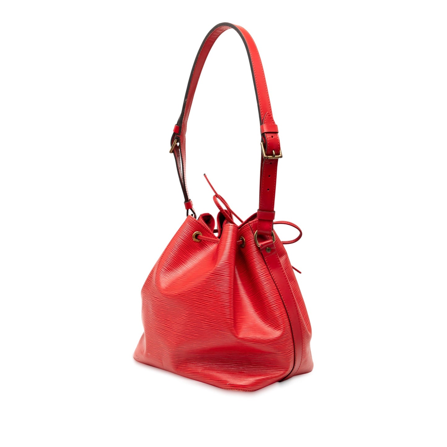 Red Louis Vuitton Epi Petit Noe Bucket Bag