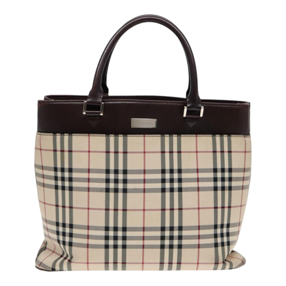 Burberry Nova Check Beige Canvas Handbag ( )