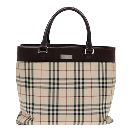 Burberry Nova Check Beige Canvas Handbag ( )
