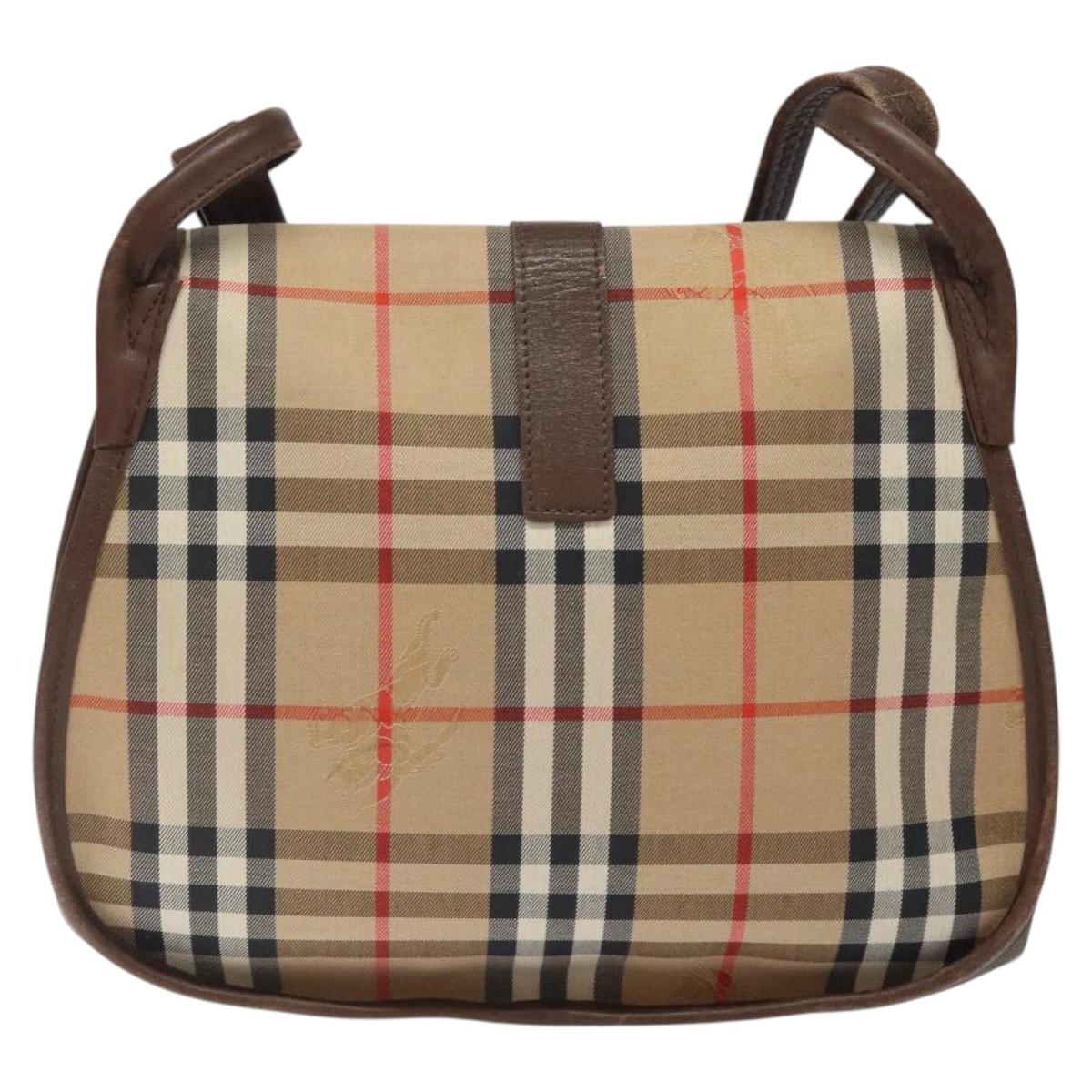 Burberry Haymarket Beige Canvas Shoulder Bag ( )