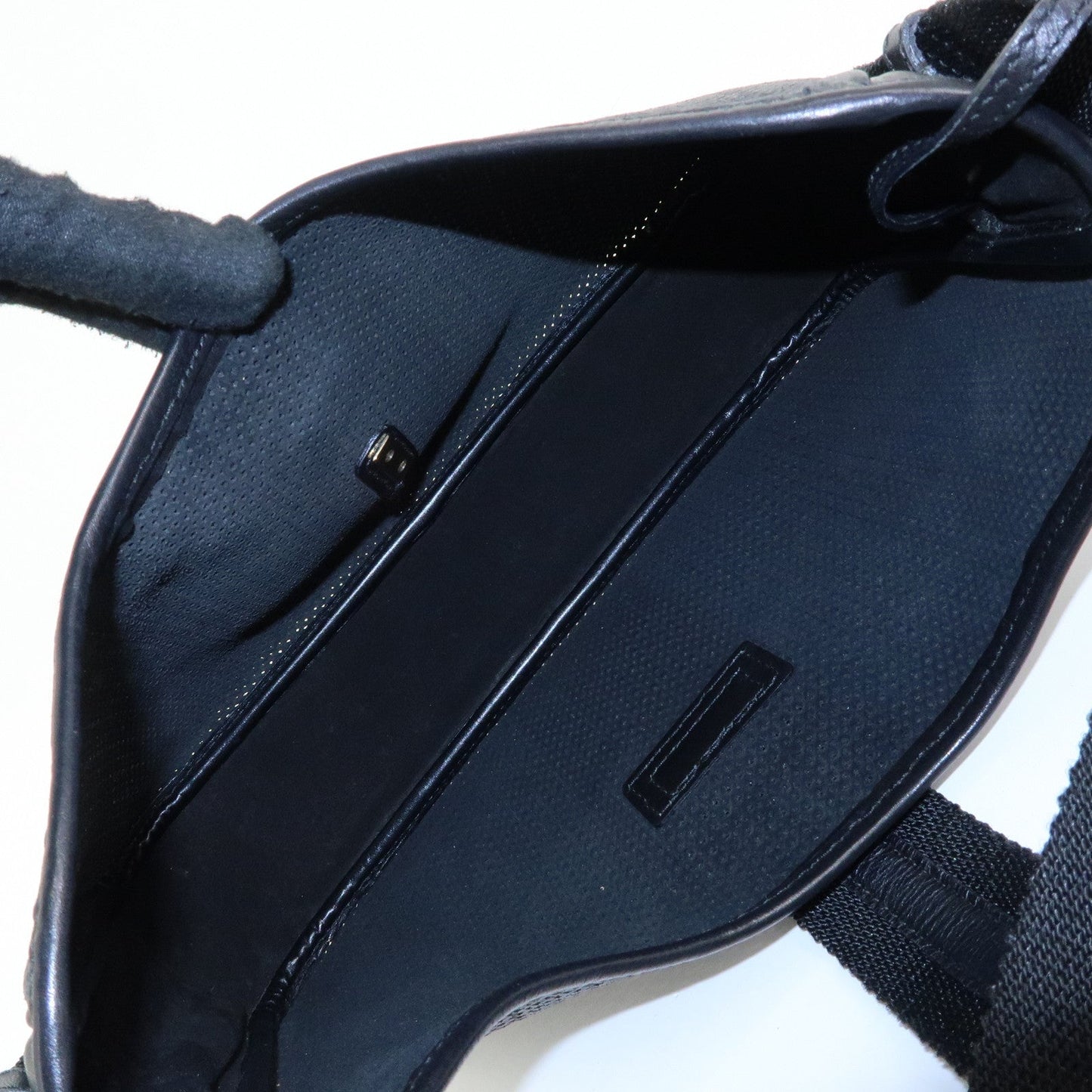 GUCCI Leather Canvas Shoulder Bag Hand Bag Black 02736