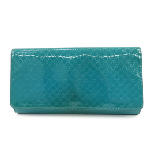 GUCCI Microguccissima Leather Hand Bag Clutch Bag Blue 339249
