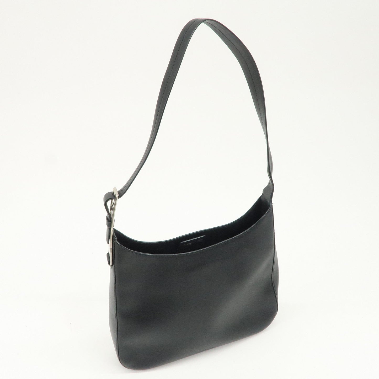 PRADA Logo Leather Shoulder Bag Crossbody Bag Black