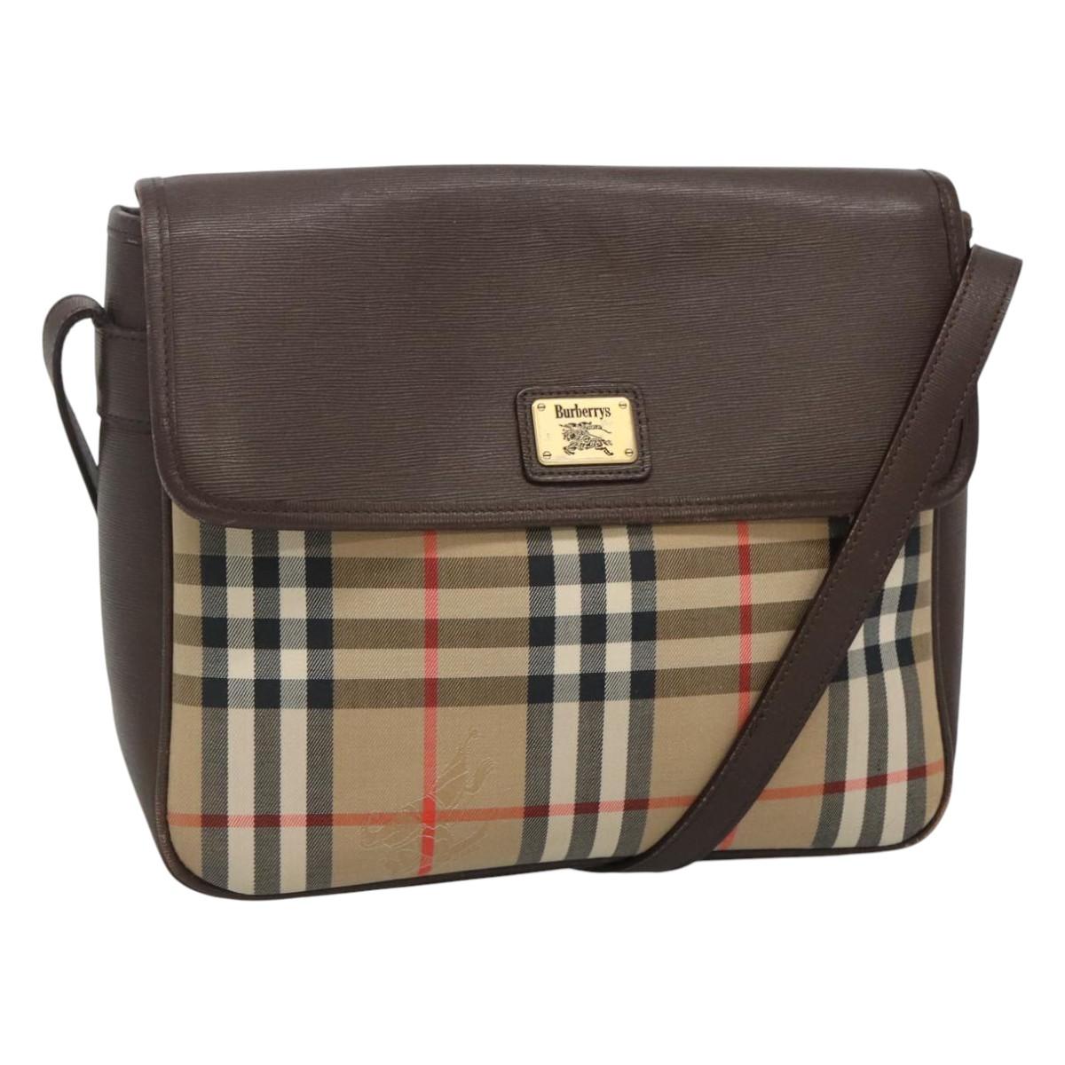 Burberry Nova Check Beige Canvas Shoulder Bag ( )