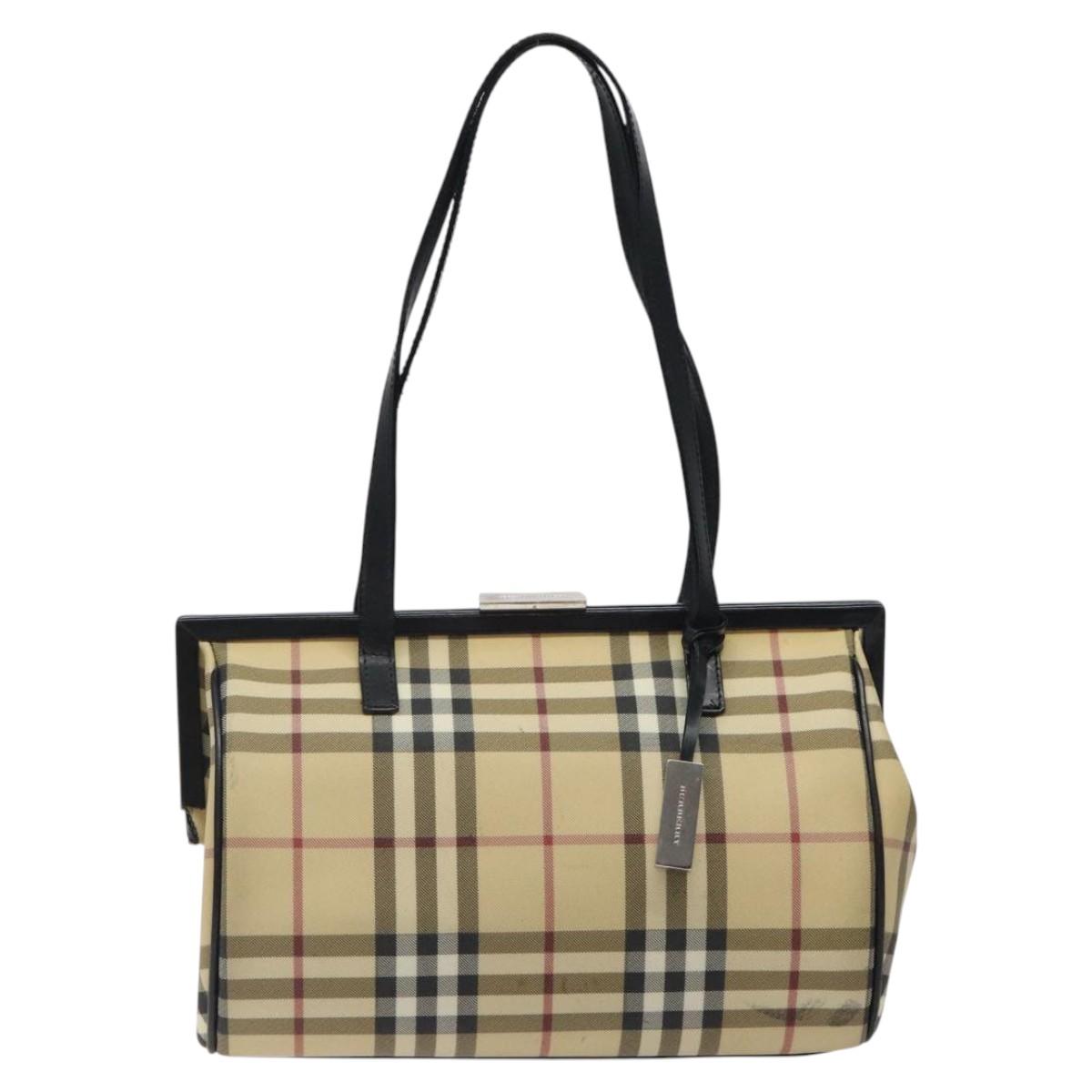 Burberry Nova Check Beige Canvas Shoulder Bag ( )