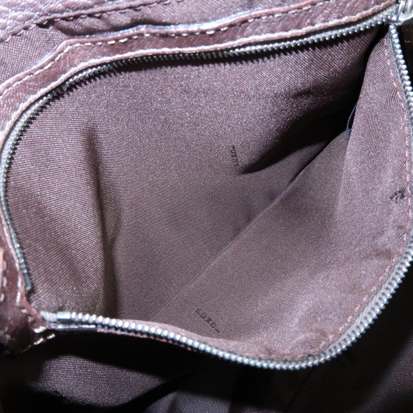 FENDI Mamma Baguette Leather Shoulder Bag Metallic Brown 8BR001