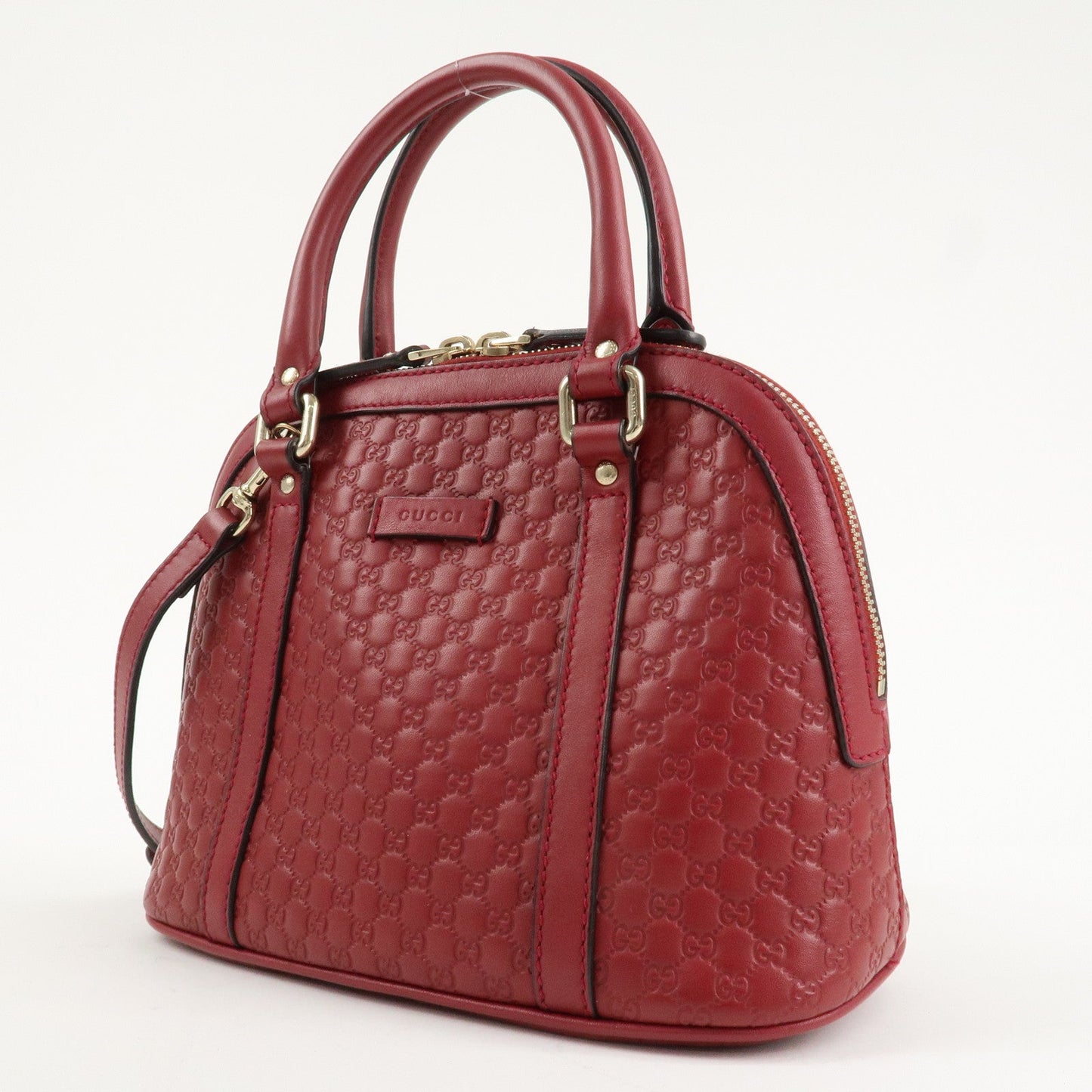 GUCCI Micro Guccissima Leather 2Way Hand Shoulder Bag Red 449654