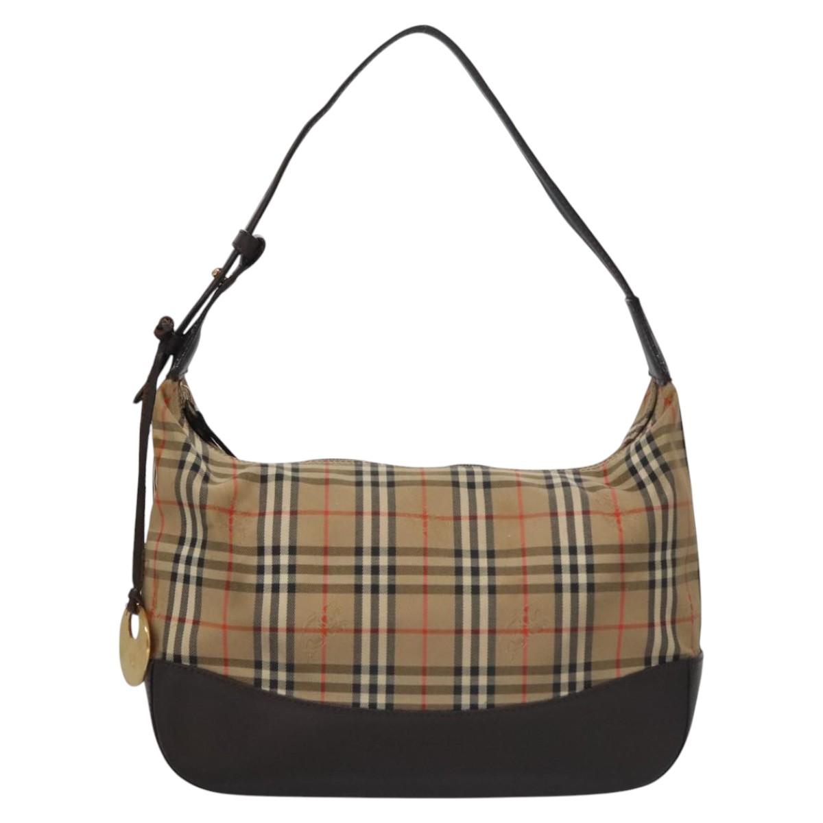 Burberry Nova Check Beige Canvas Shoulder Bag ( )
