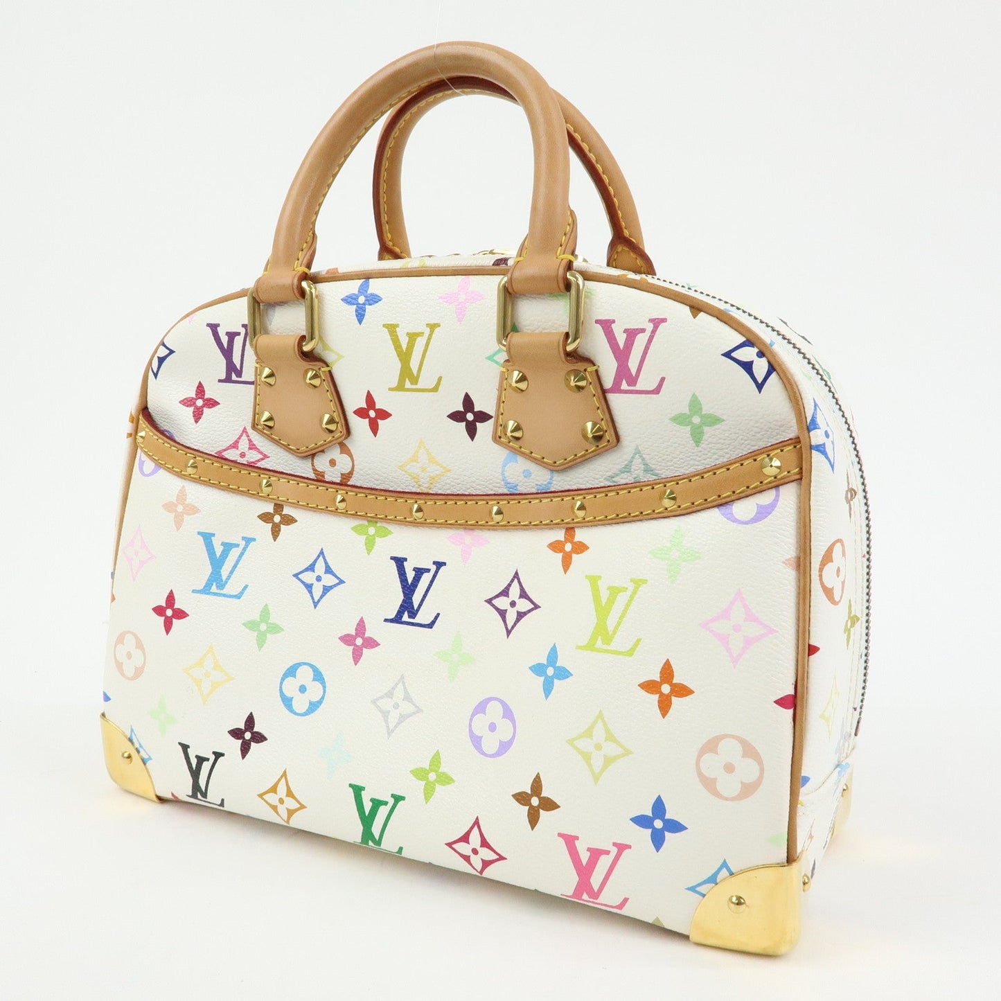 Louis Vuitton Monogram Multicolor Trouville Hand Bag Blanc M92663