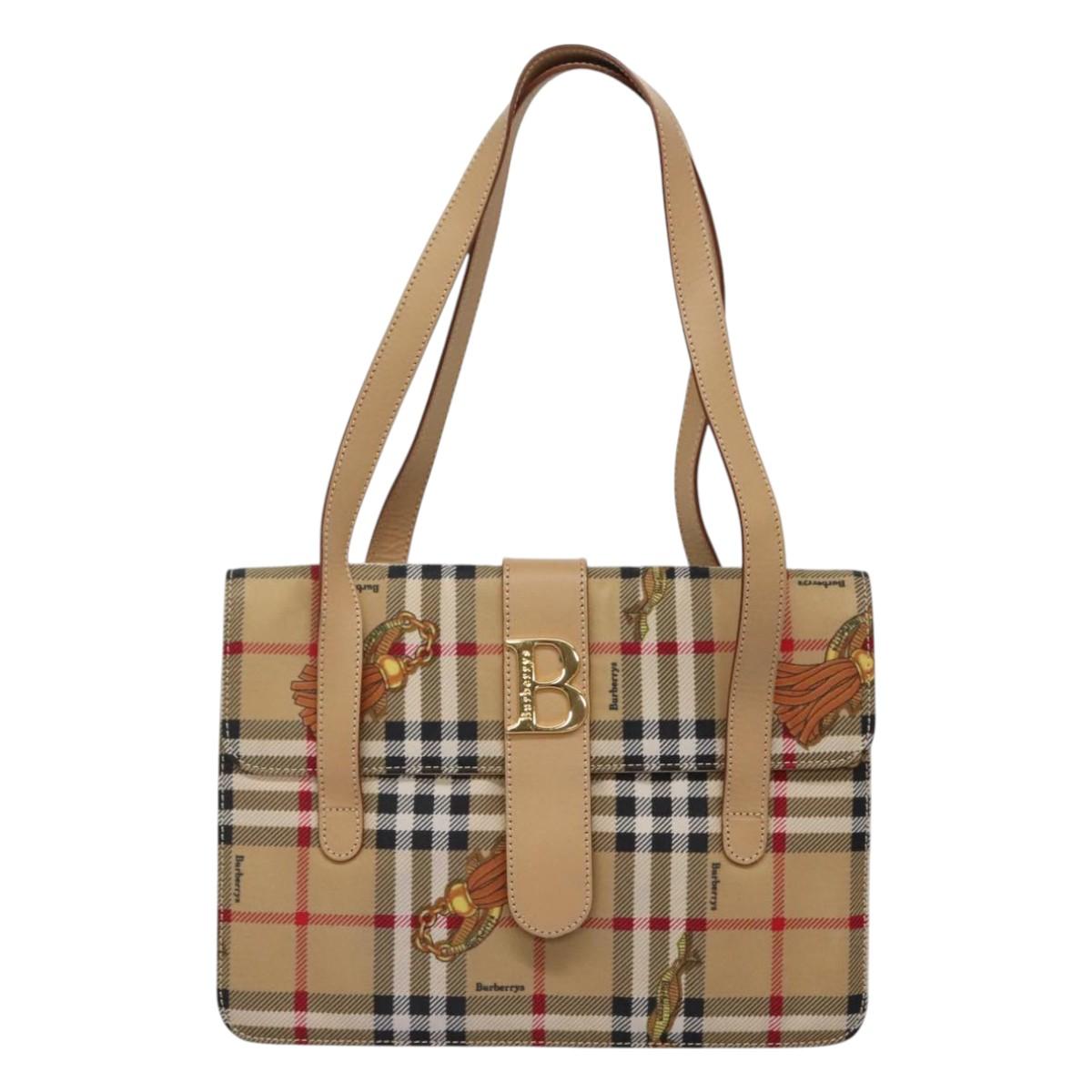Burberry Nova Check Beige Synthetic Tote Bag ( )
