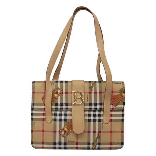 Burberry Nova Check Beige Synthetic Tote Bag ( )