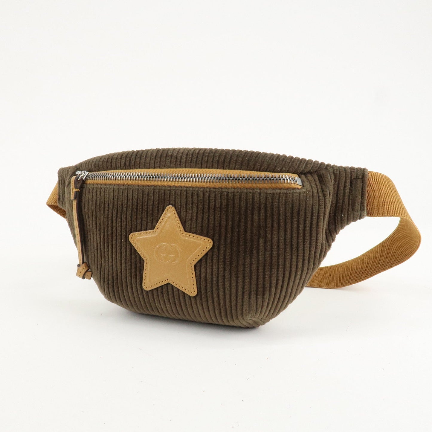 GUCCI Children's Corduroy Body Bag Waist Bag Brown Khaki 502095