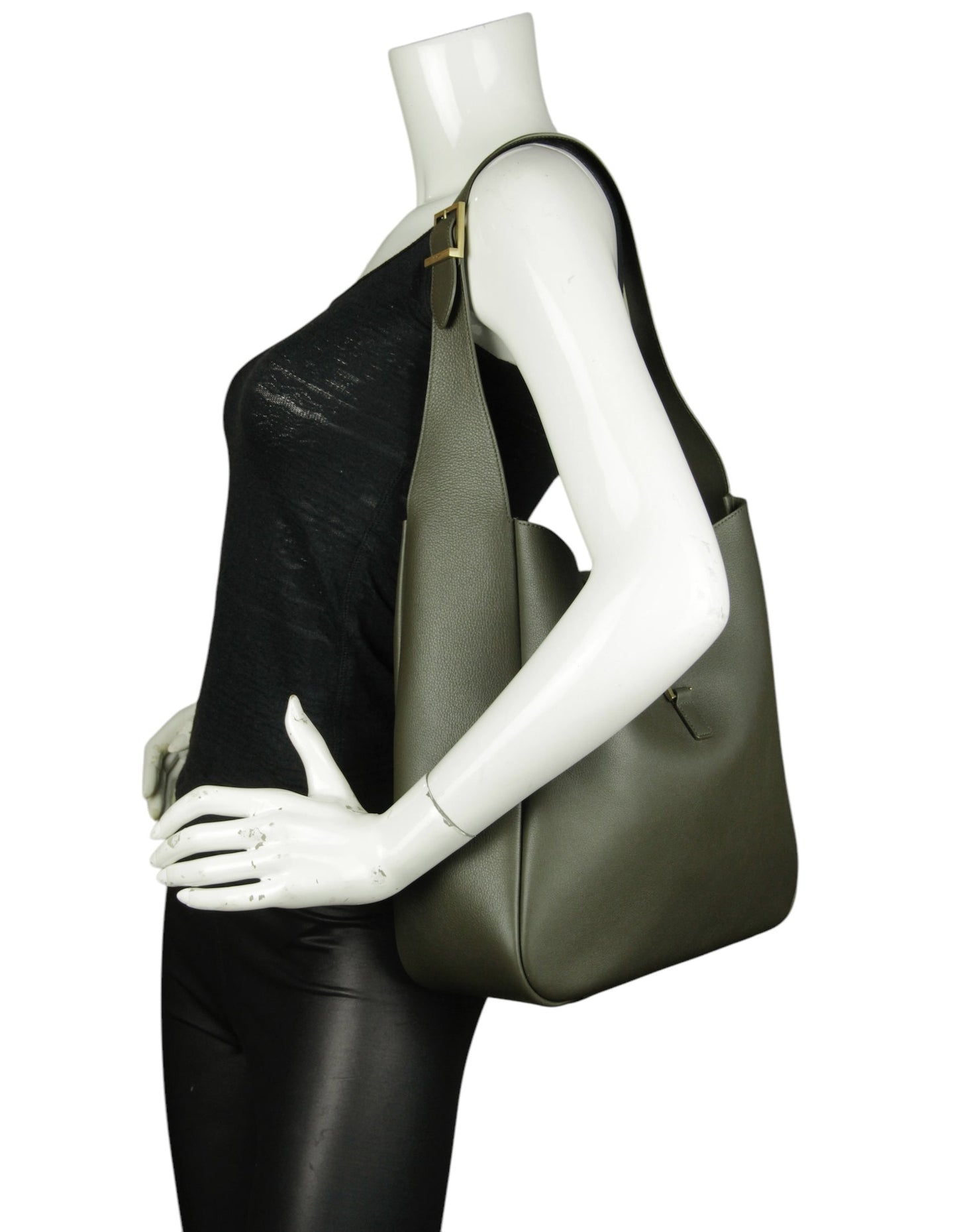 Saint Laurent Green Large Le 5 A 7 Shoulder Bag