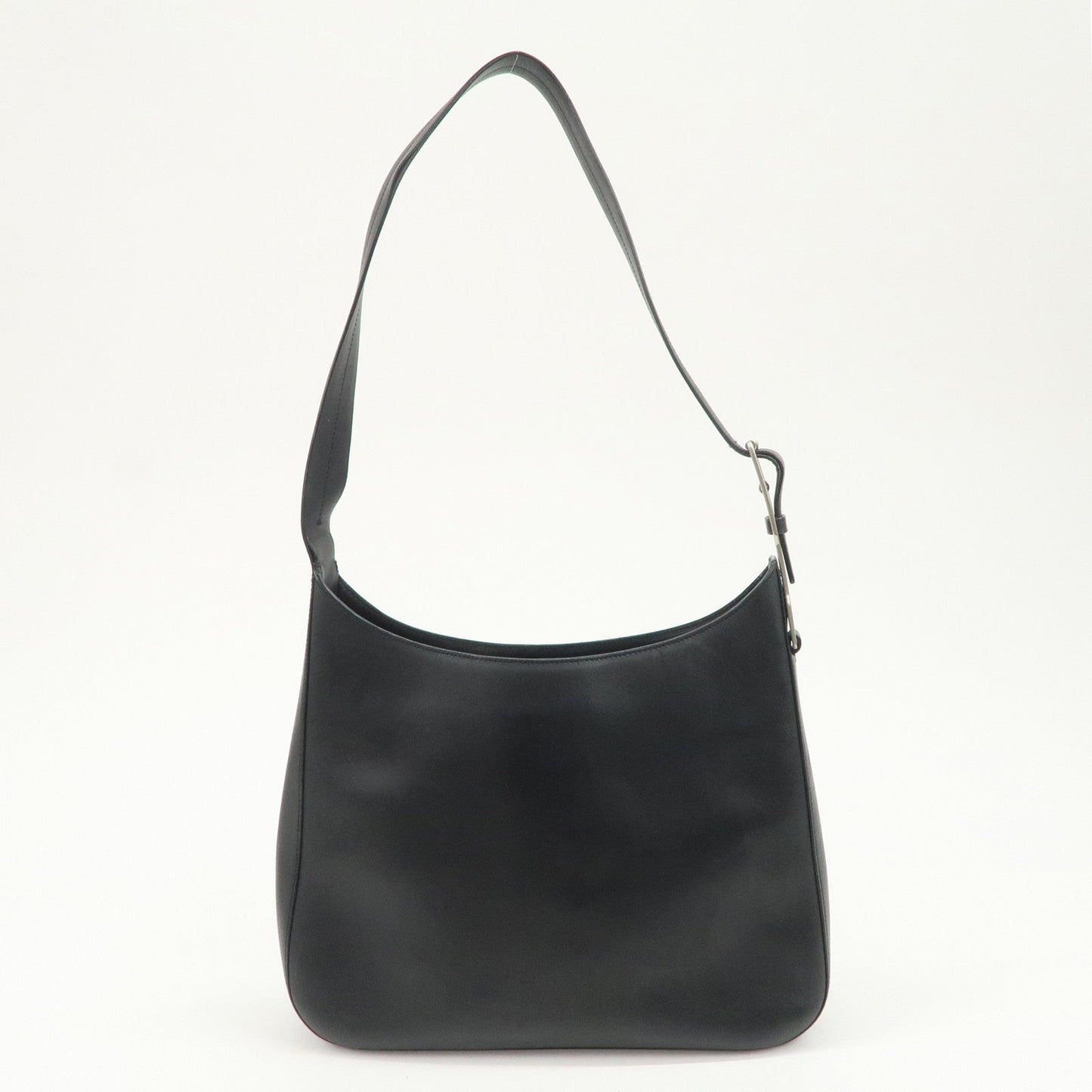 PRADA Logo Leather Shoulder Bag Crossbody Bag Black