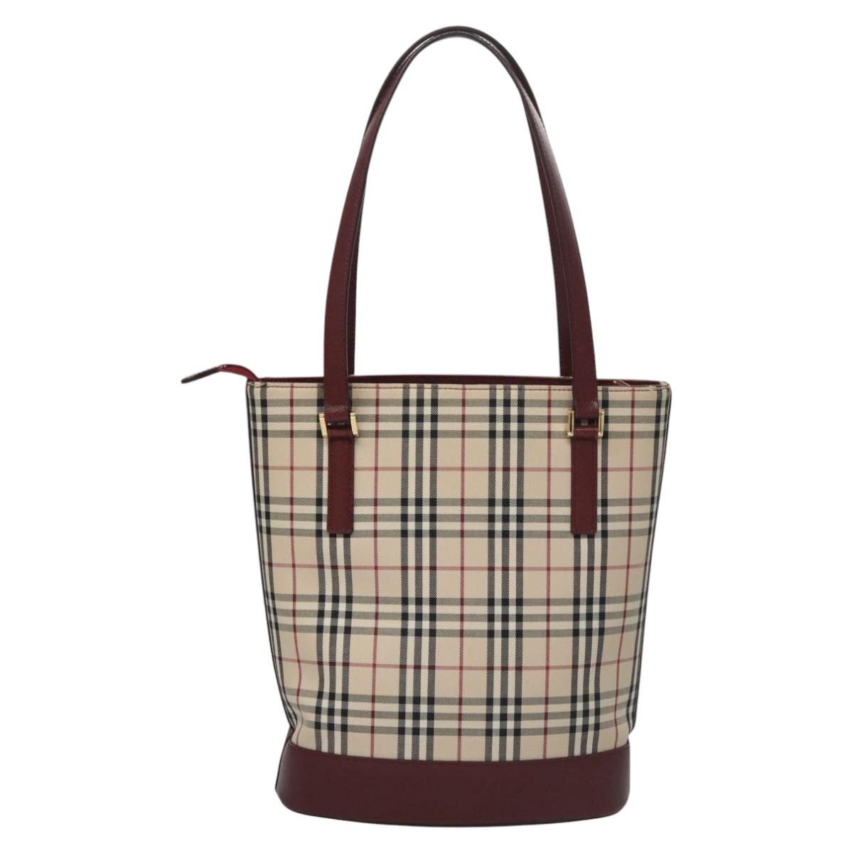 Burberry Nova Check Beige Canvas Tote Bag ( )