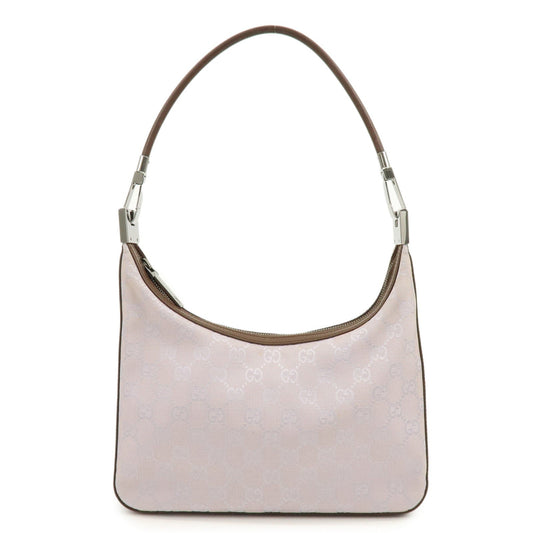 GUCCI GG Canvas Leather Shoulder Bag Hand Bag Purple Brown 01233