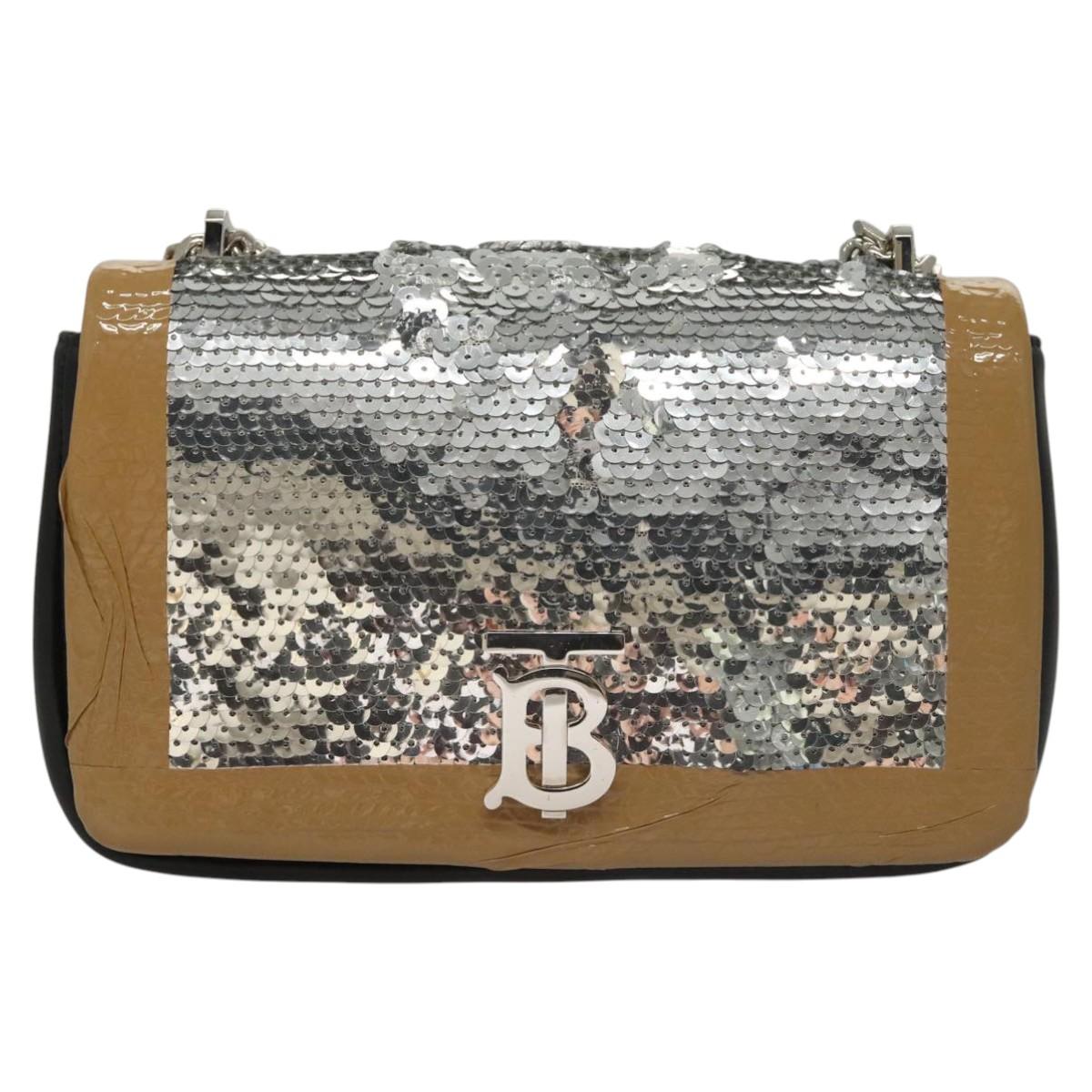 Burberry Lola Silver Leather Shoulder Bag ( )