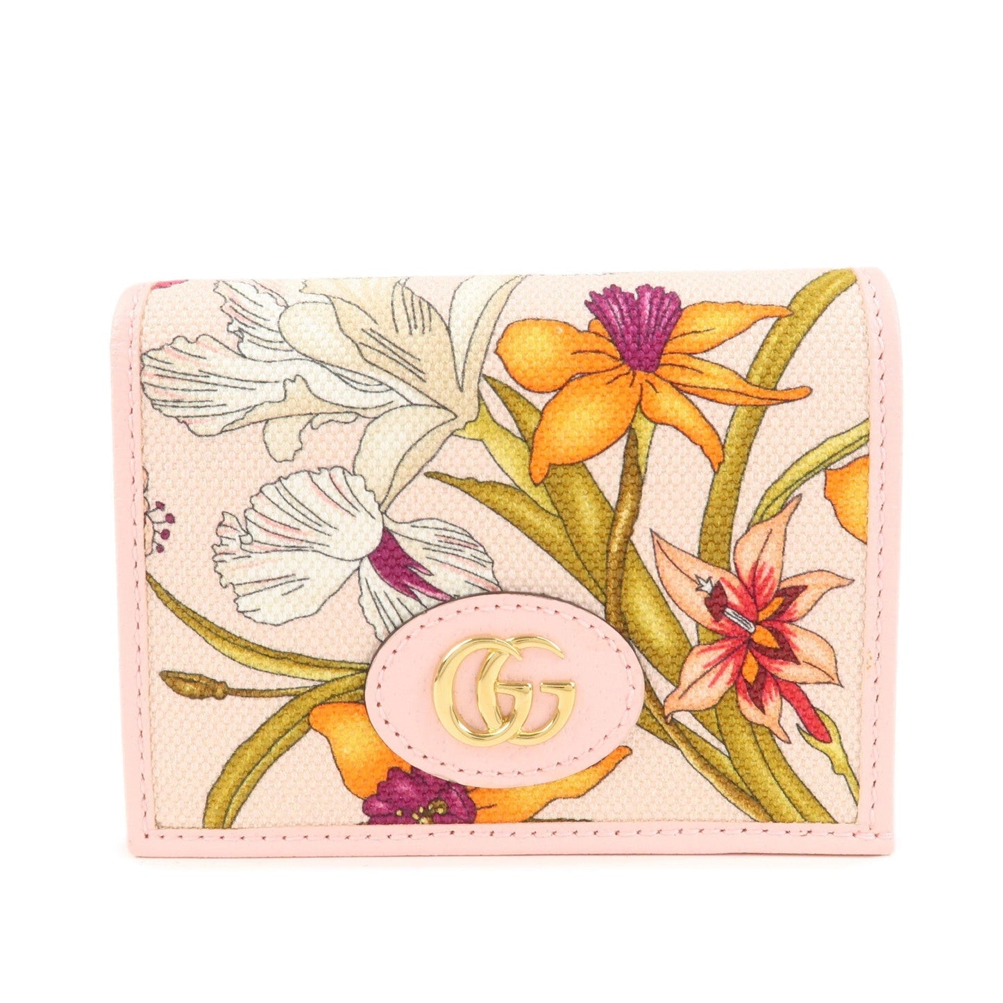 GUCCI GG Marmont Canvas Leather Japan Limited Flora Compact Wallet 577347