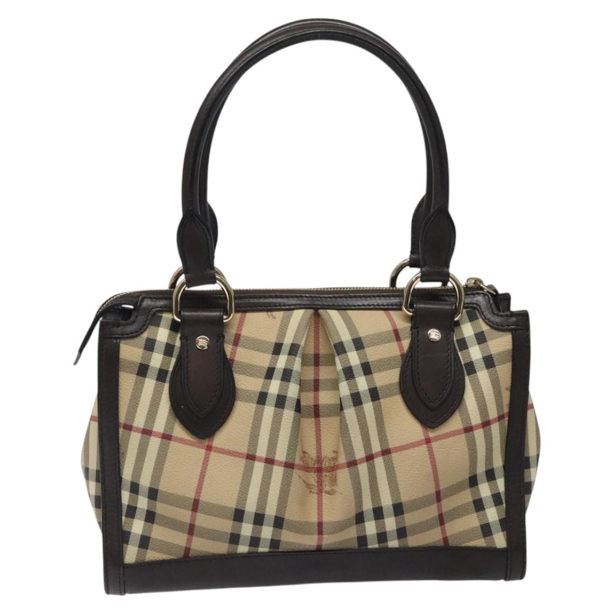 Burberry Nova Check Beige Canvas Handbag ( )