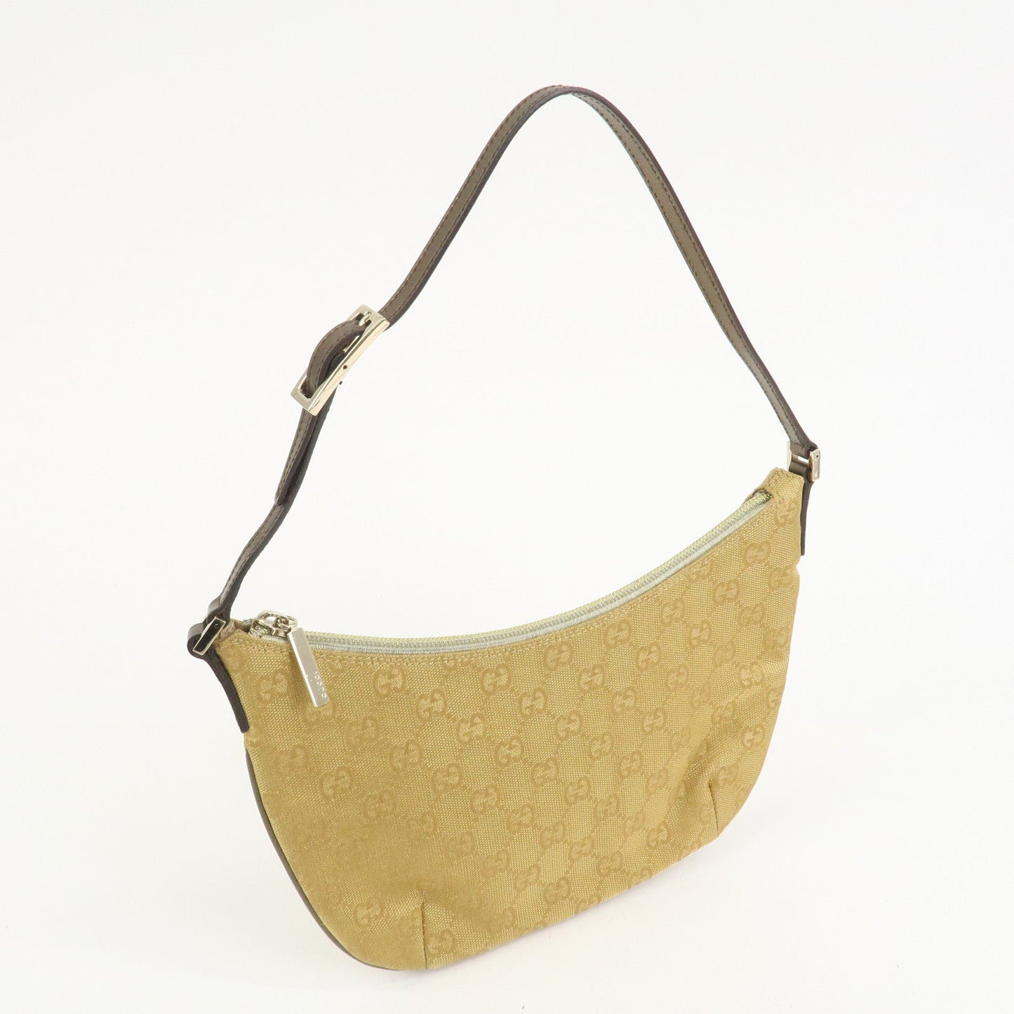 GUCCI GG Canvas Leather Shoulder Bag Hand Bag Gold 005?0813