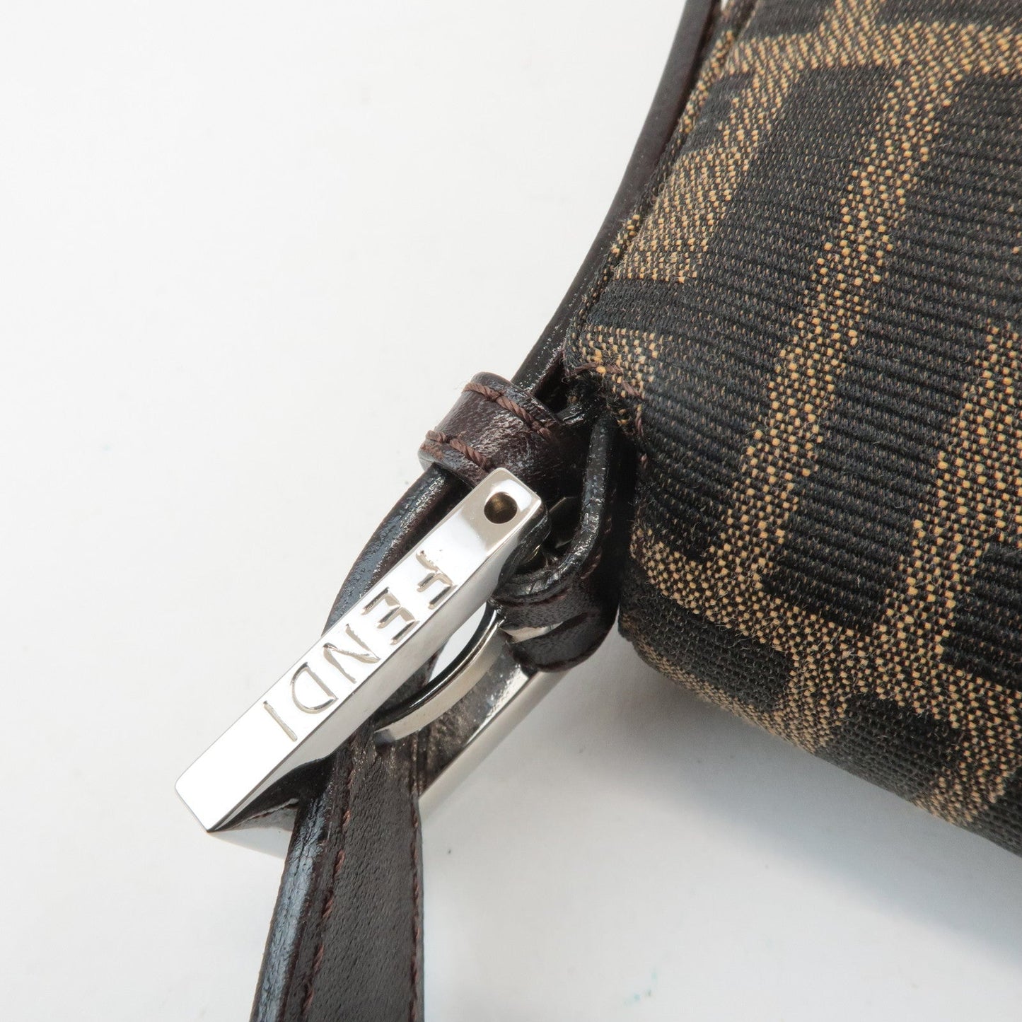 FENDI Zucca Mamma Baguette Canvas Shoulder Bag 26424 Brown Black