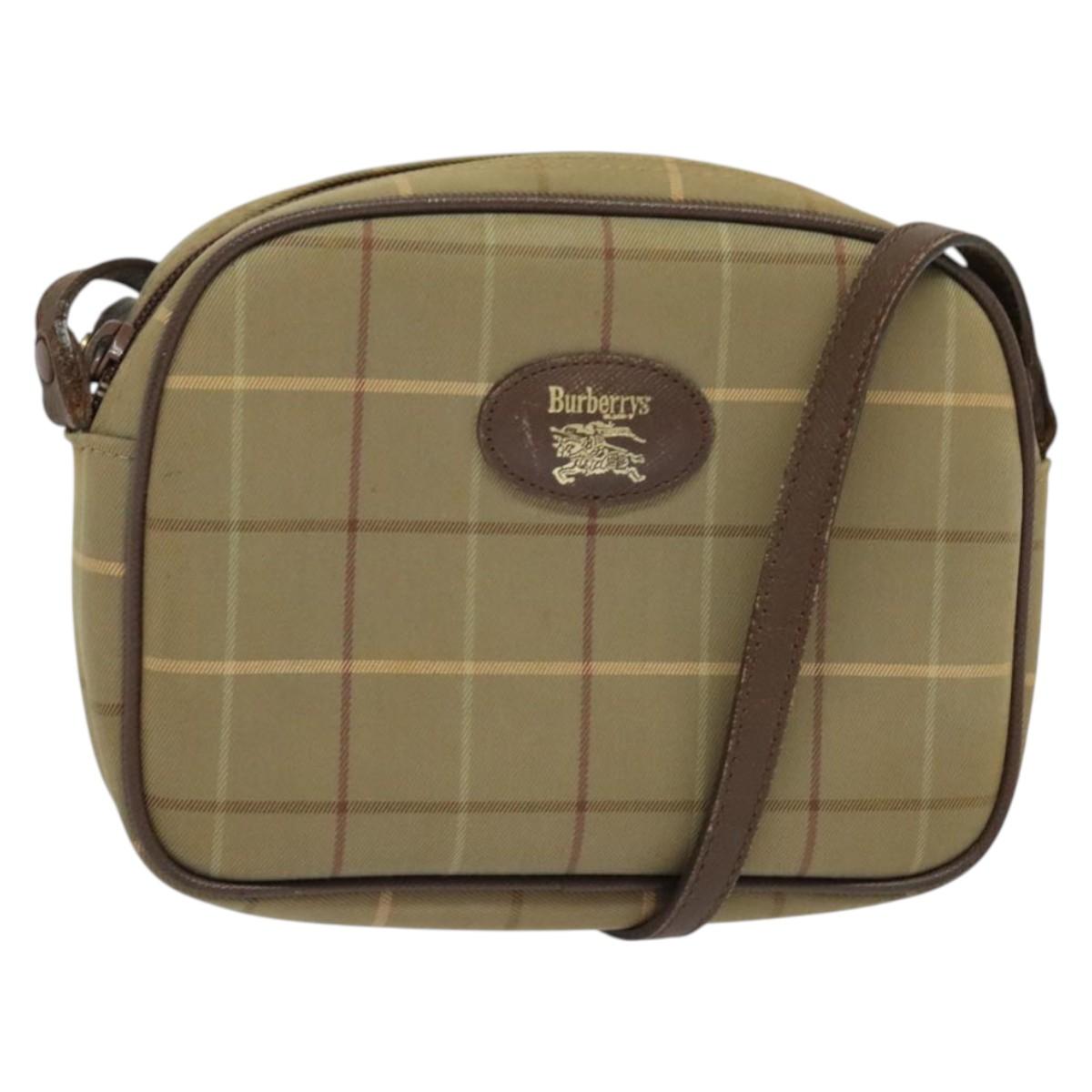 Burberry Vintage Check Beige Canvas Shoulder Bag ( )