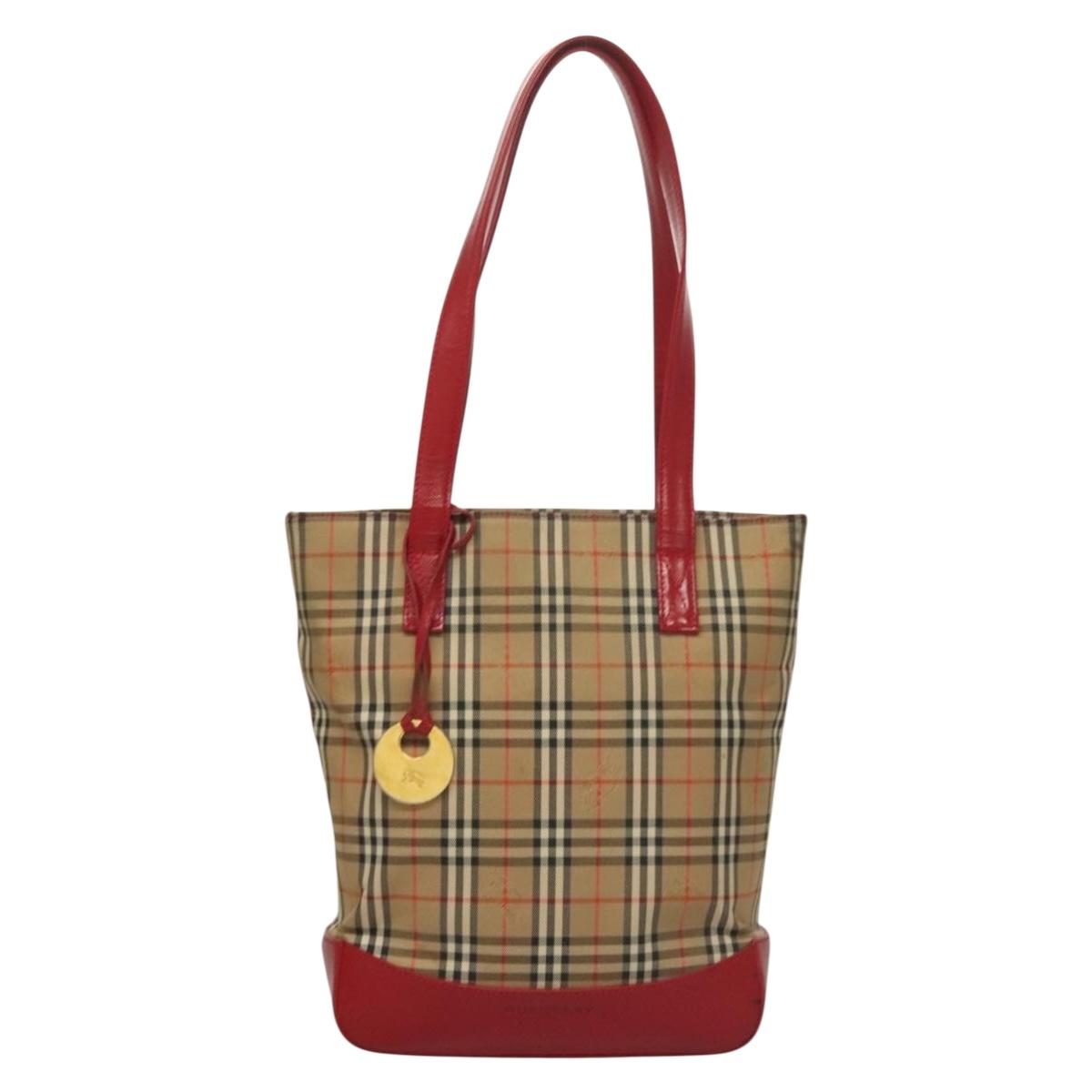 Burberry Nova Check Beige Canvas Tote Bag ( )