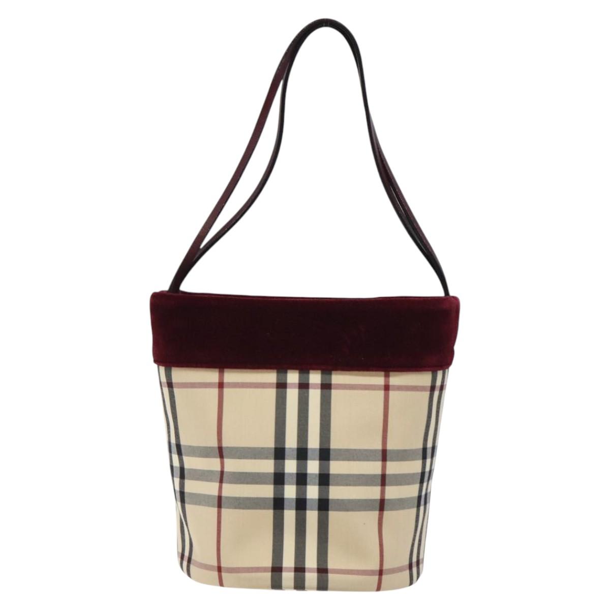 Burberry Nova Check Beige Canvas Handbag ( )